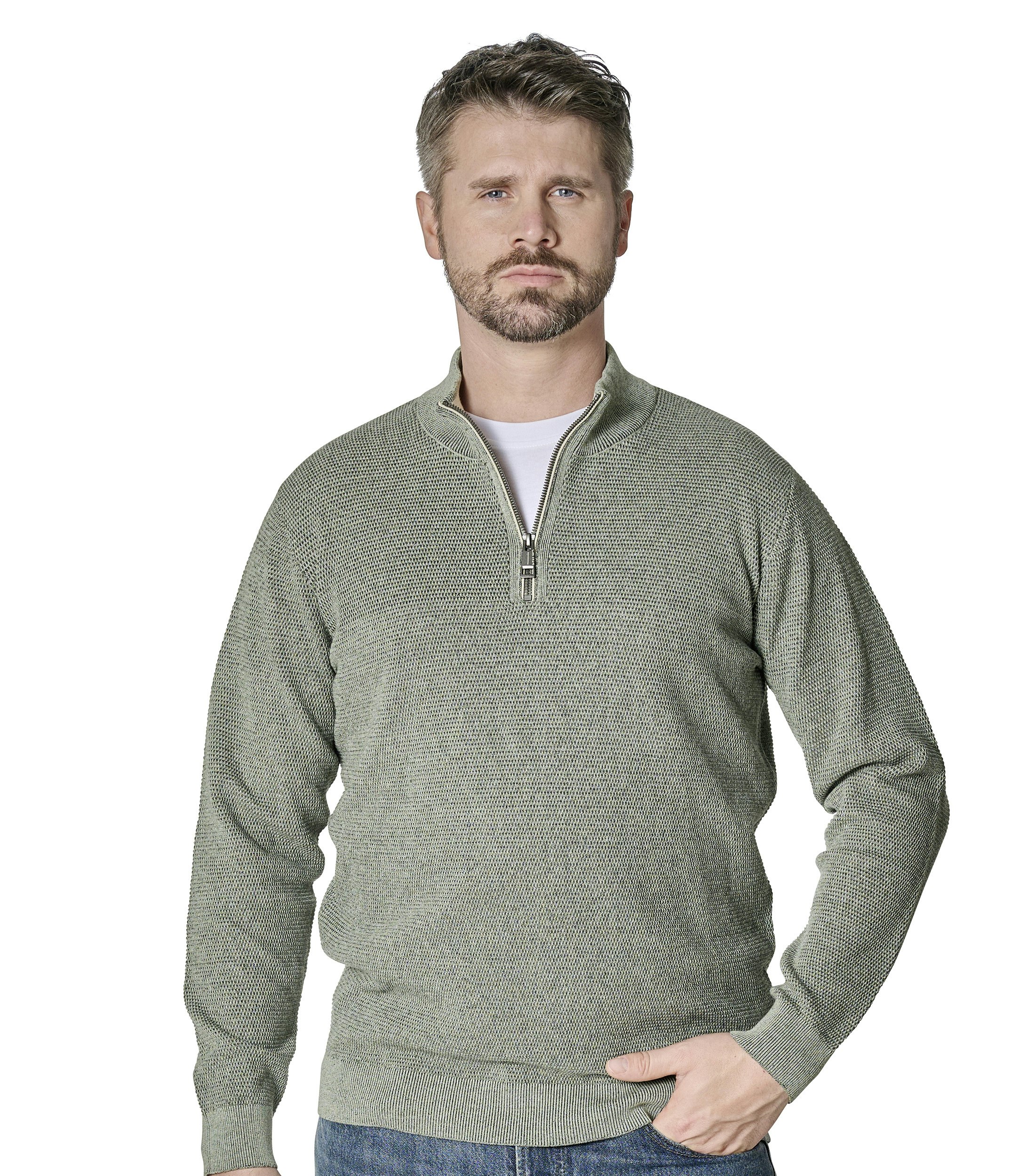 Ein Pullover im uni Muster in der Farbe Türkis