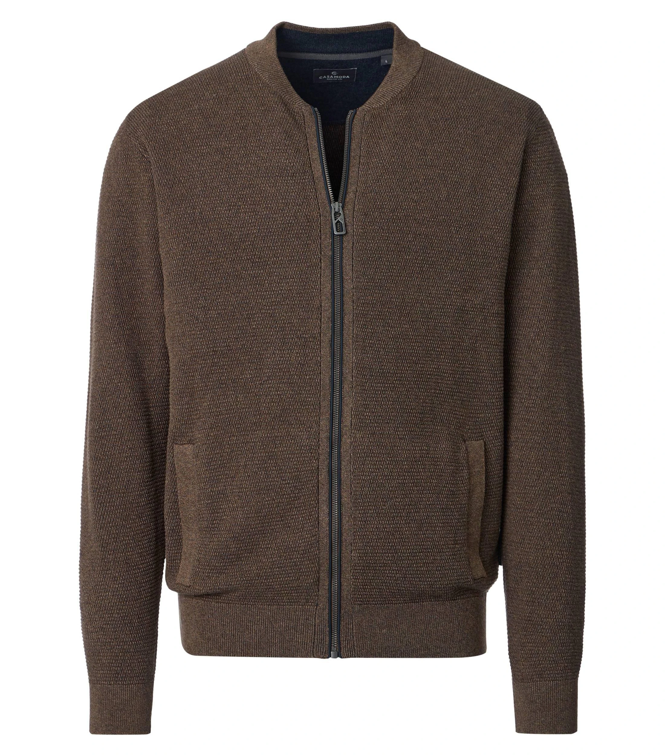 Strickjacke im unifarbenen Design in der Farbe Hellbraun