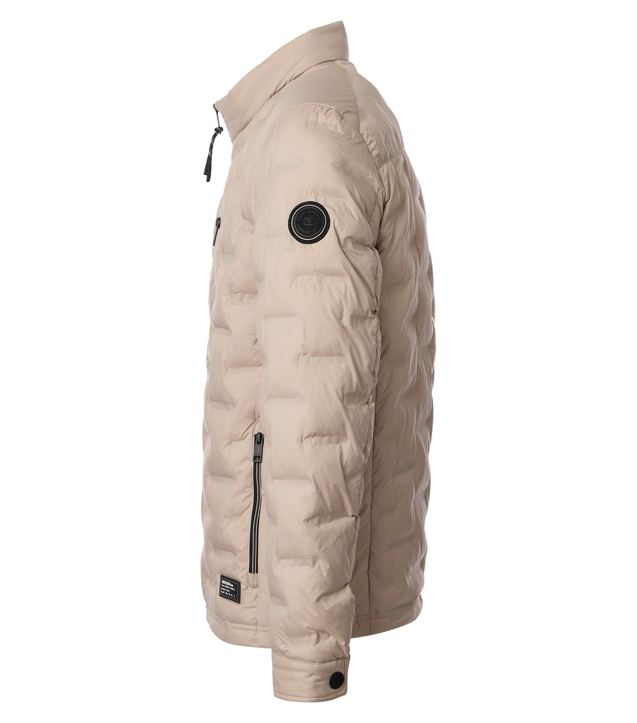 Eine Jacke im uni Muster in der Farbe Champagner Beige