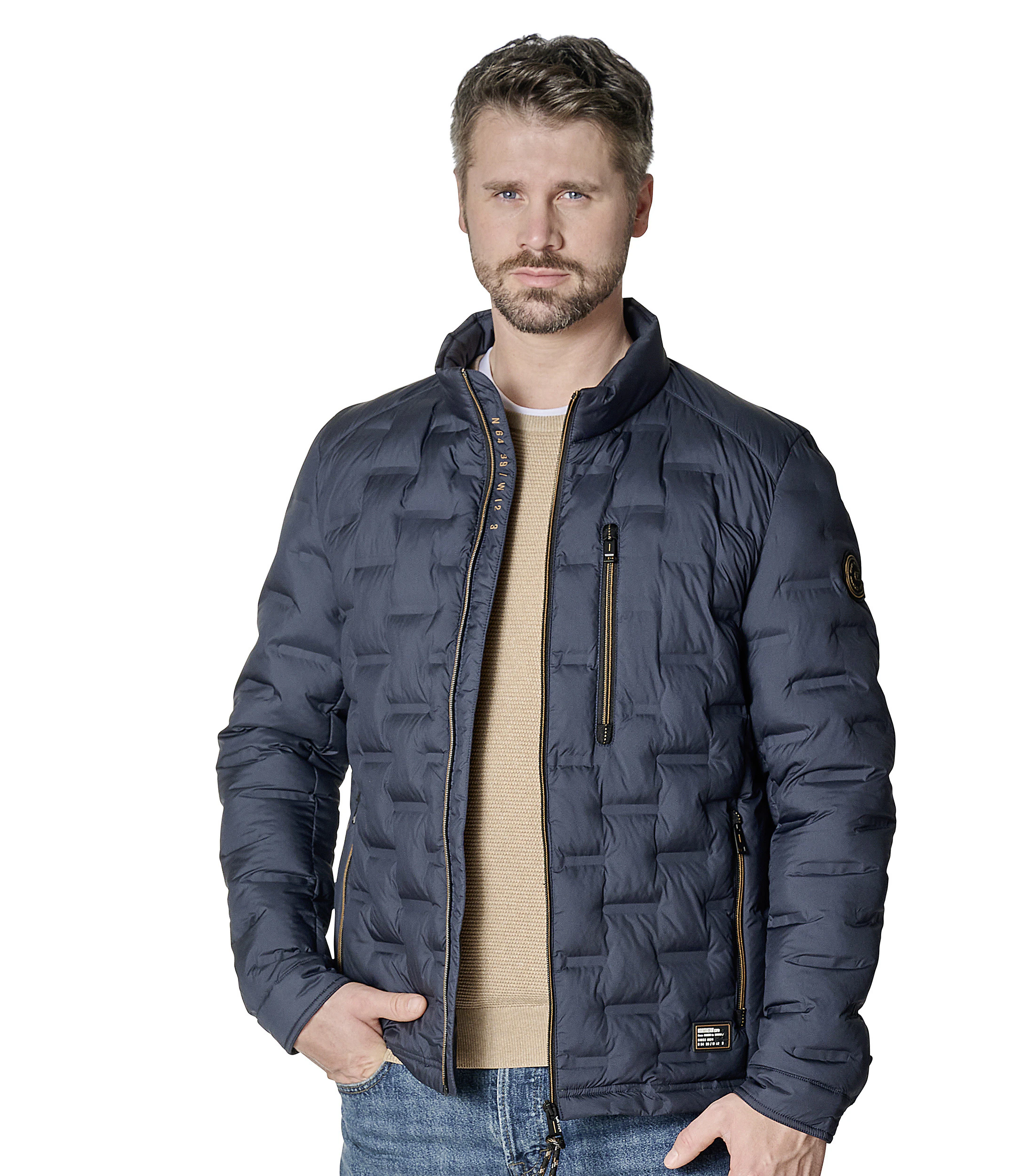 Jacke im unifarbenen Design in der Farbe Blau