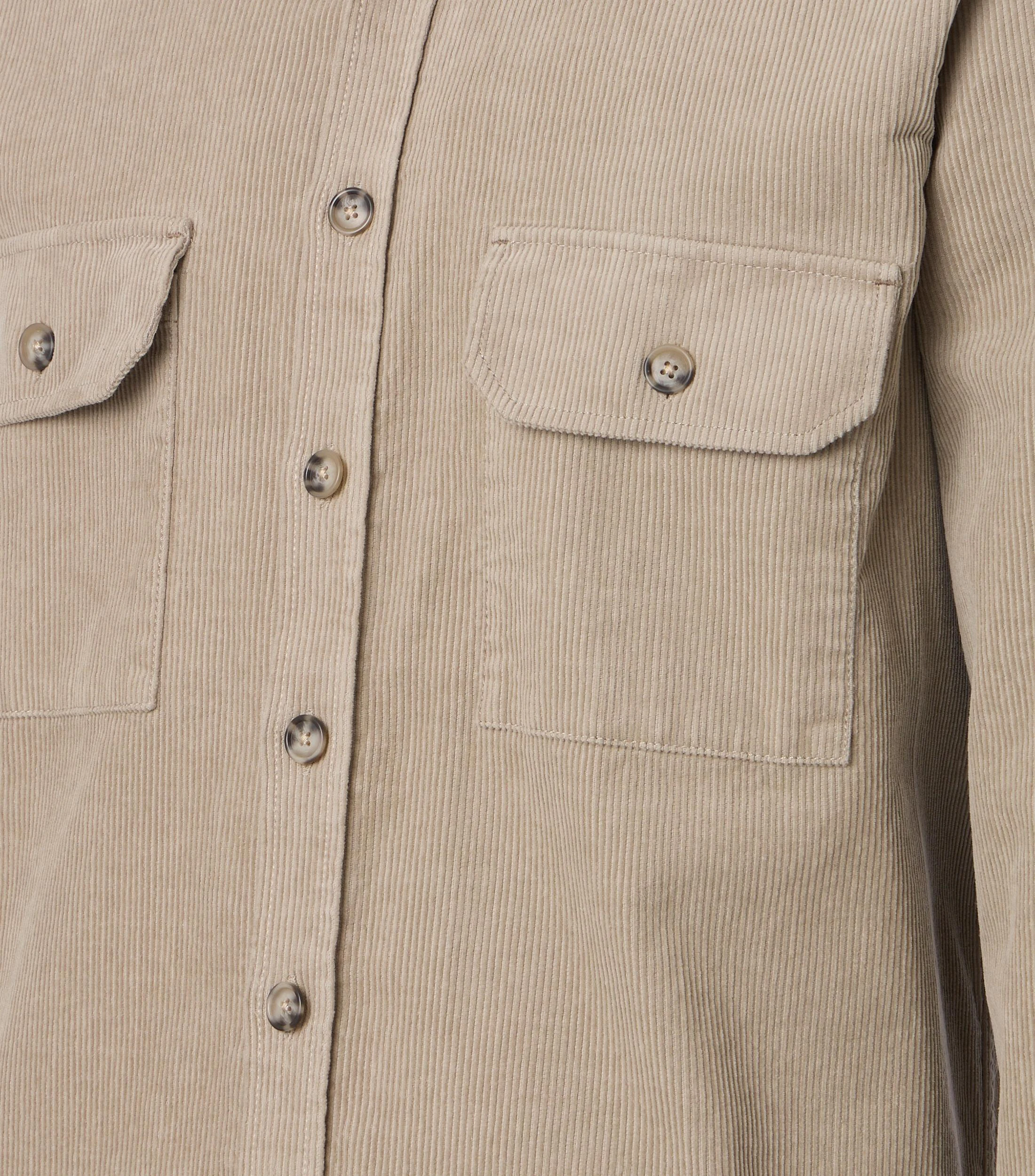Hemdjacke im unifarbenen Design in der Farbe Beige