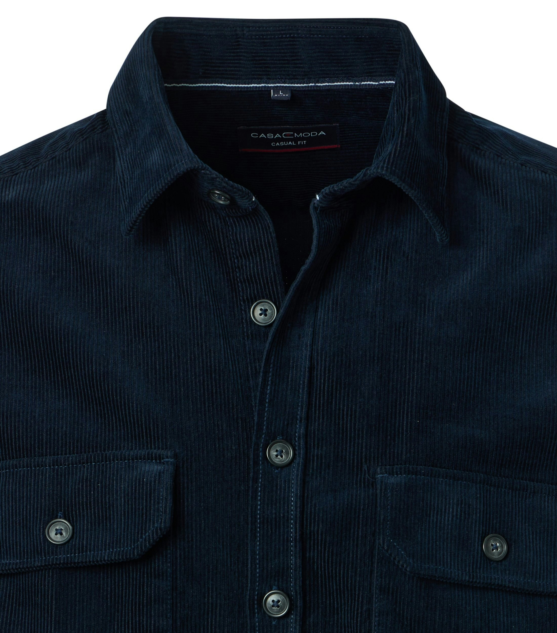 Ein Freizeithemd im uni Muster in der Farbe Dunkelblau