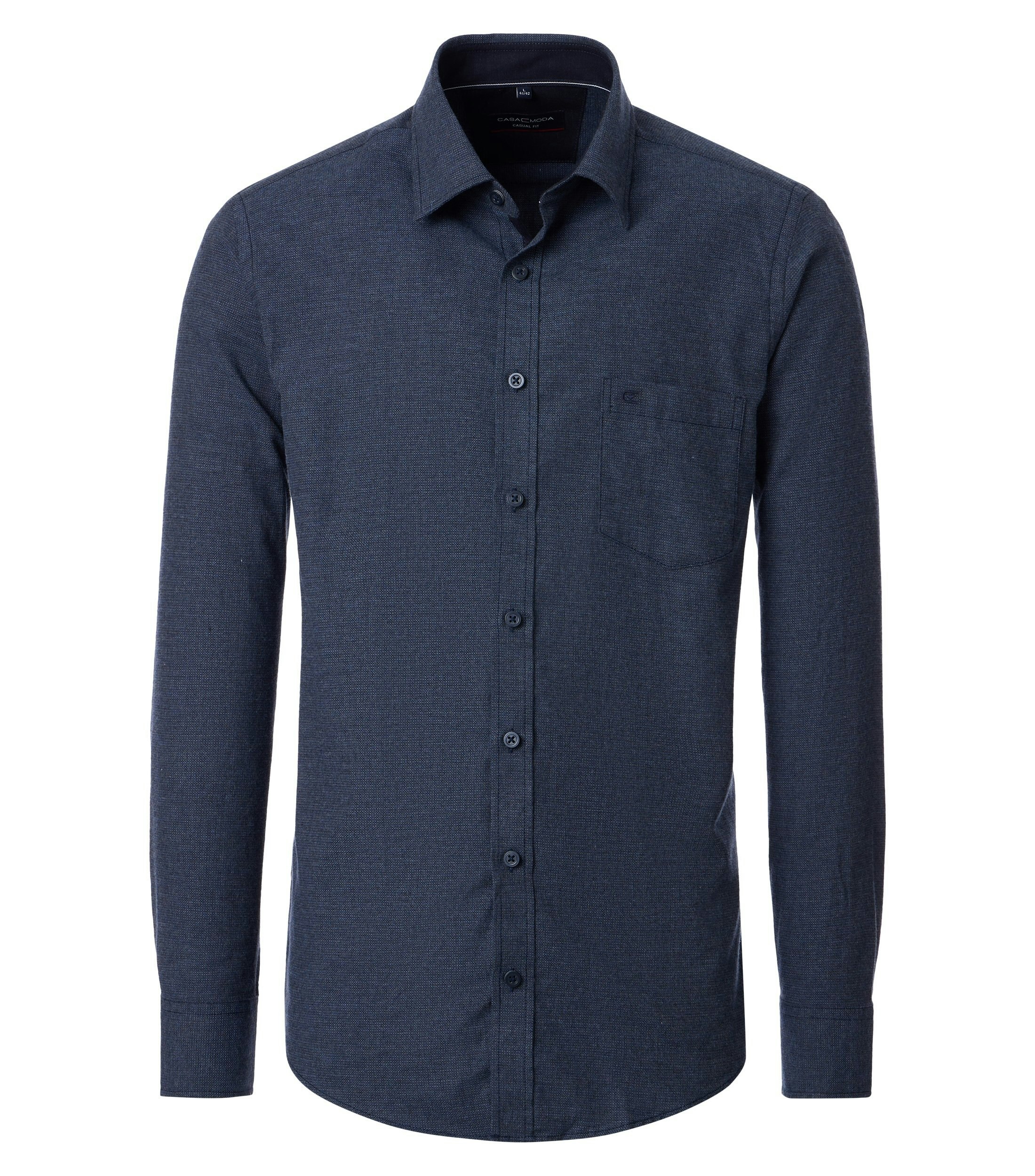 Ein Freizeithemd im uni Muster in der Farbe Dunkelblau