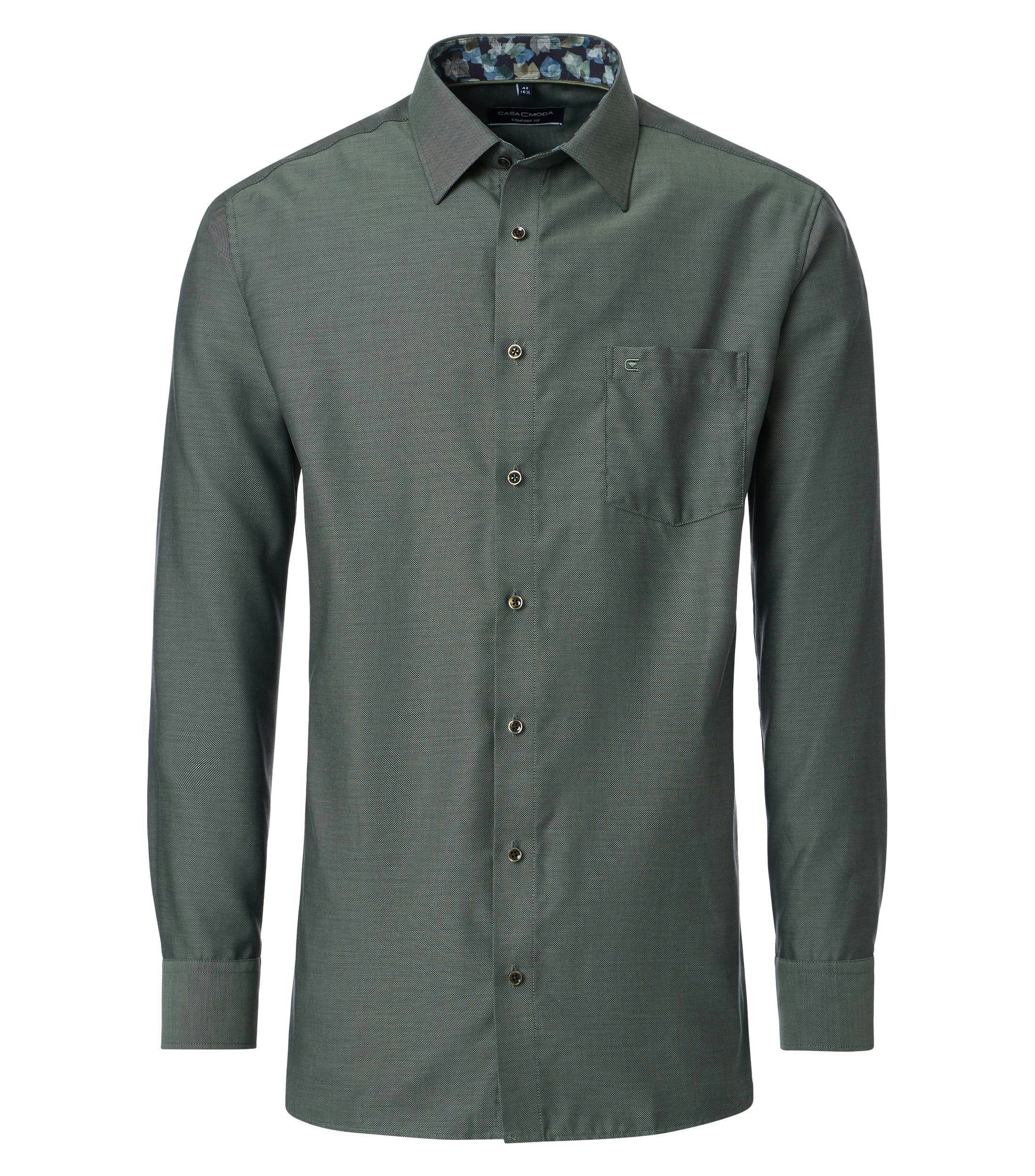 Ein Businesshemd im Print Muster in der Farbe Dunkelgrün