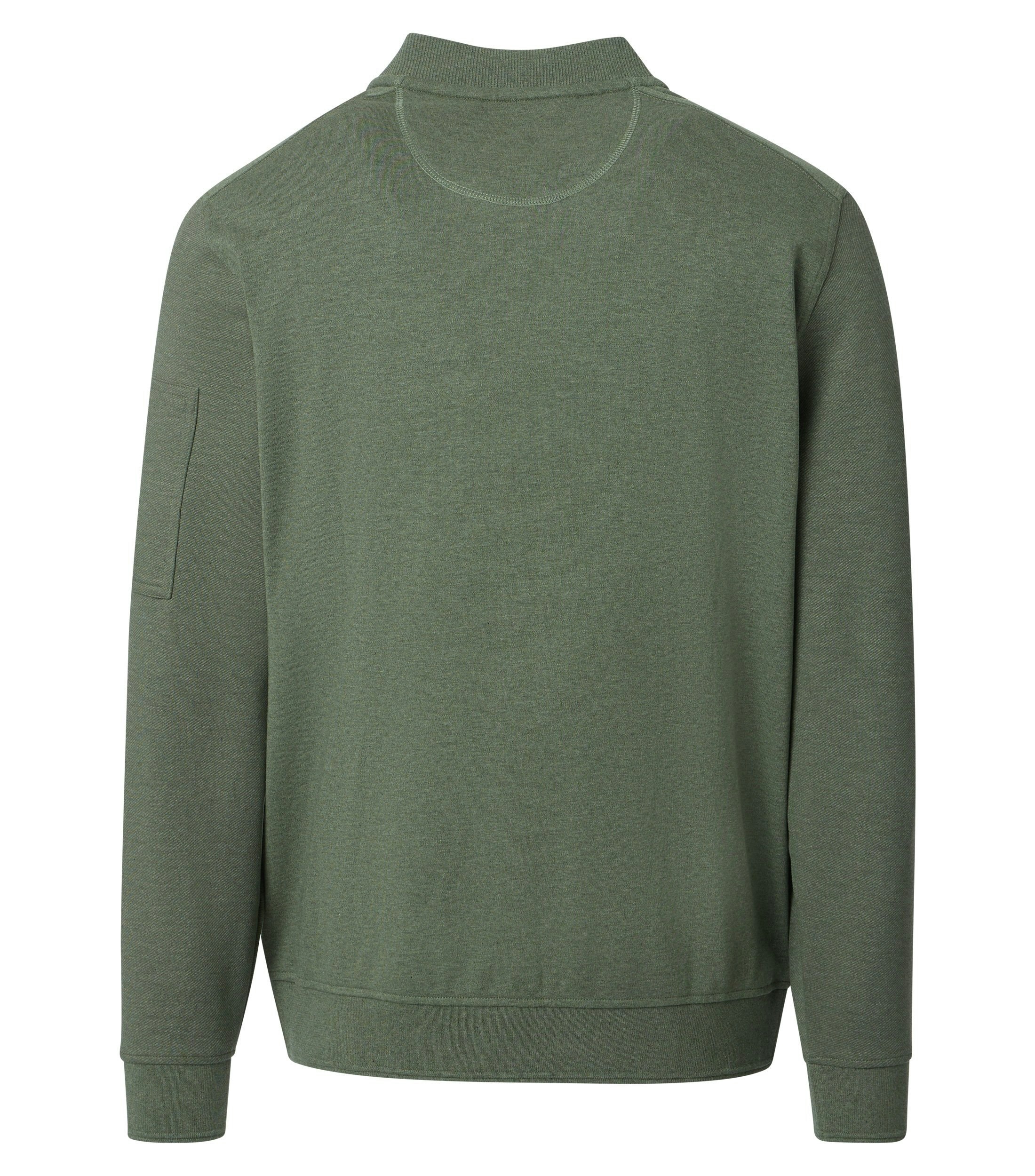 Eine Sweatjacke im uni Muster in der Farbe Grün