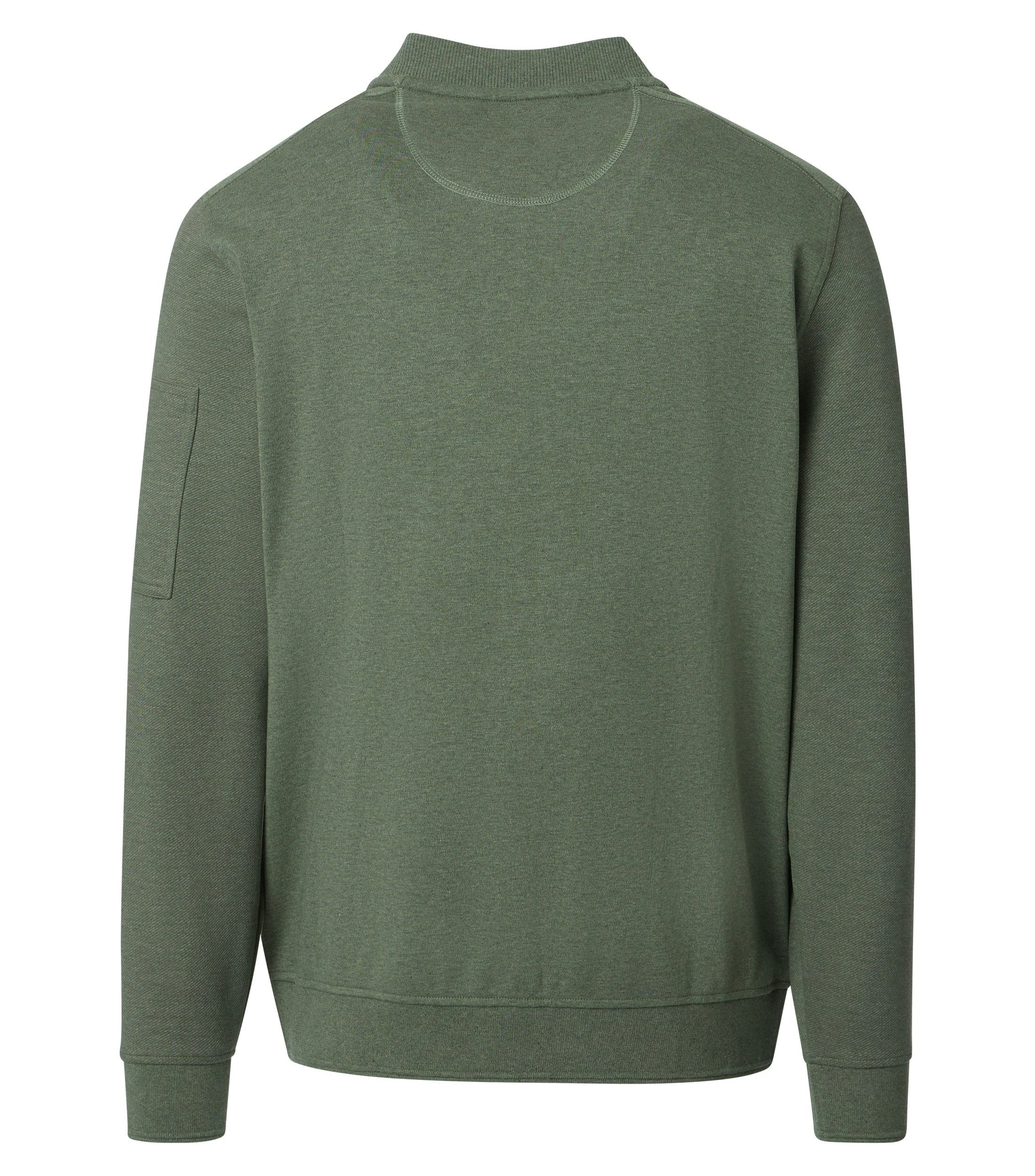 Eine Sweatjacke im uni Muster in der Farbe Grün