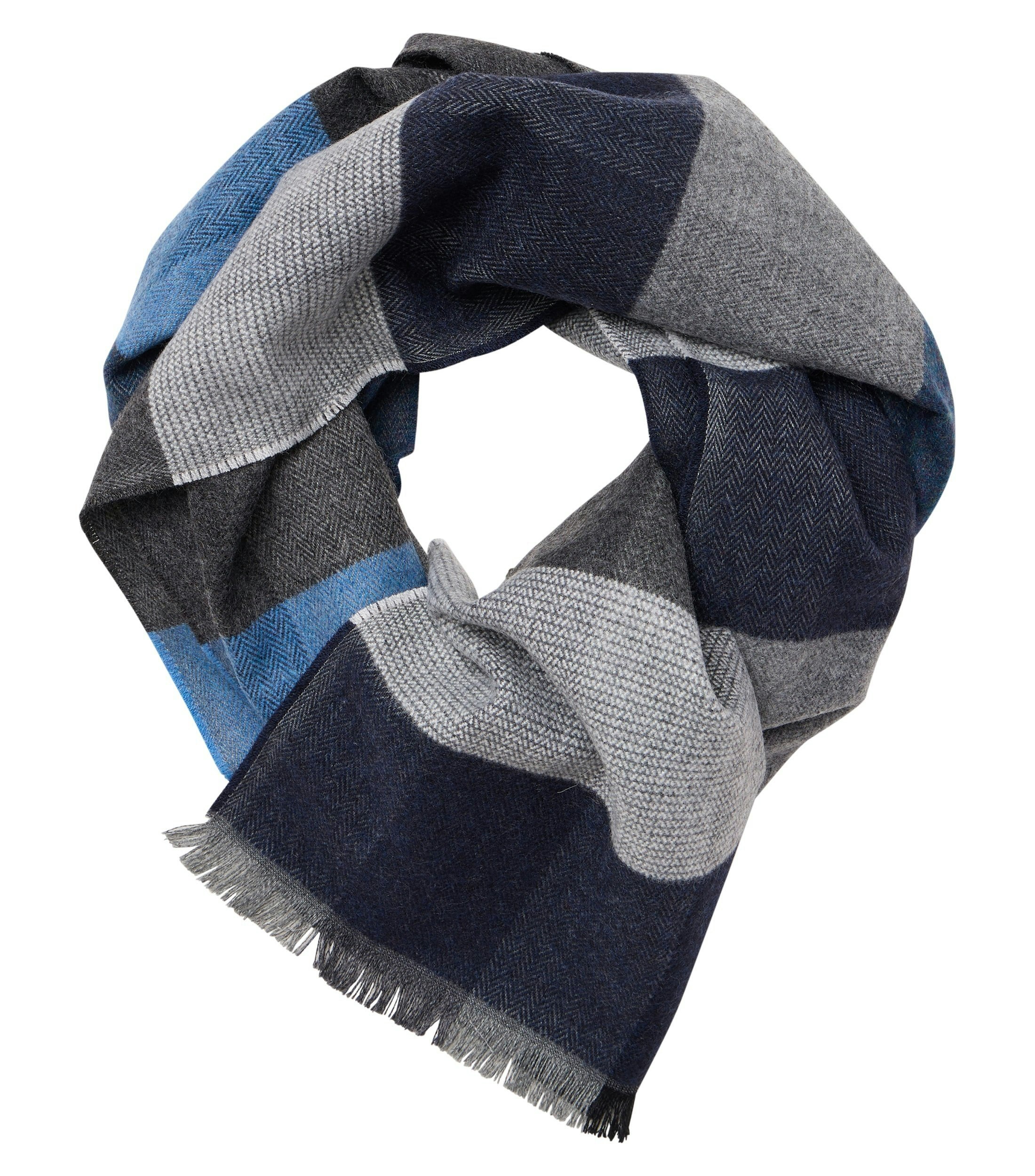 Ein Schal im uni Muster in der Farbe Blau