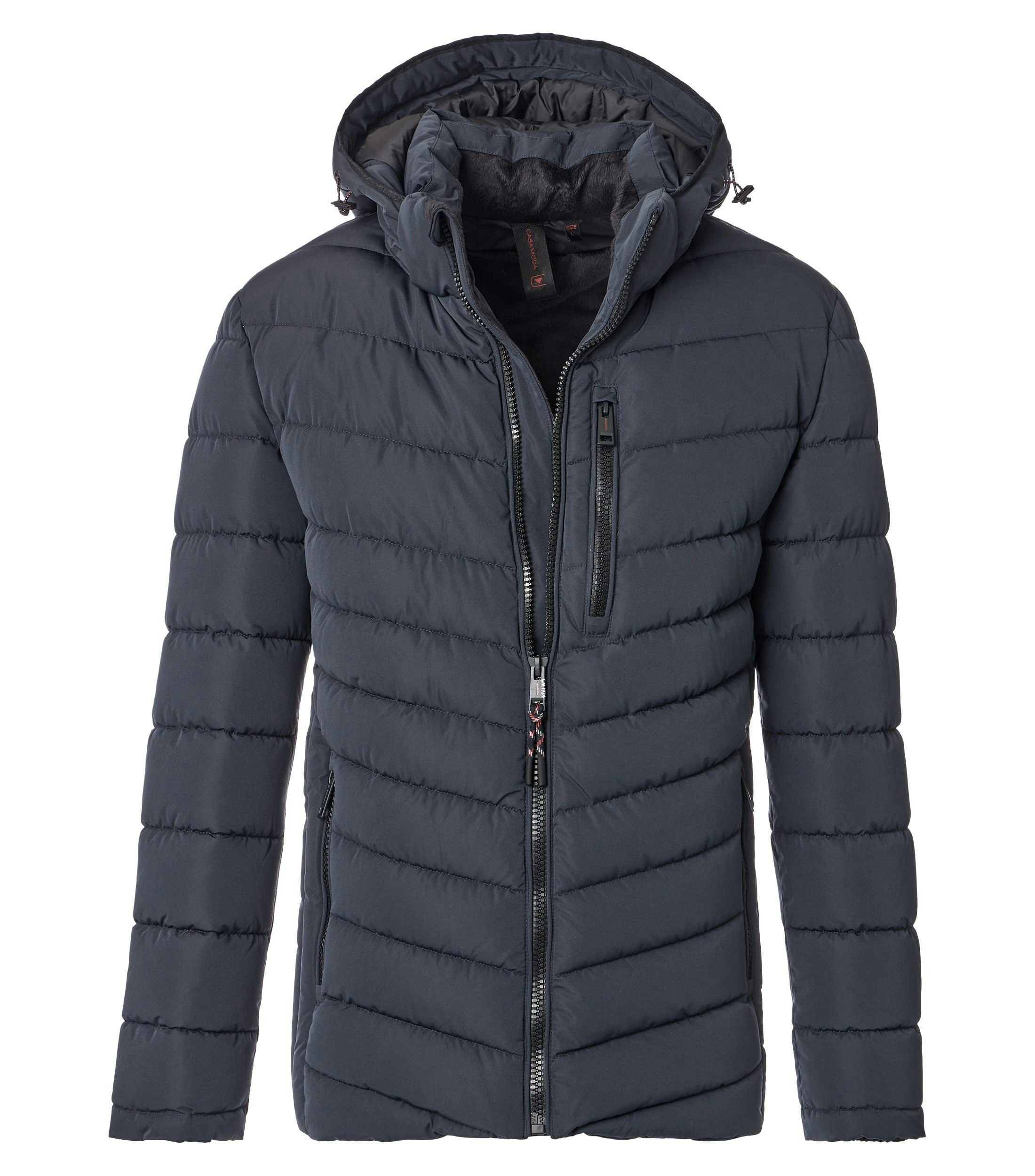 Eine Jacke im uni Muster in der Farbe Blau