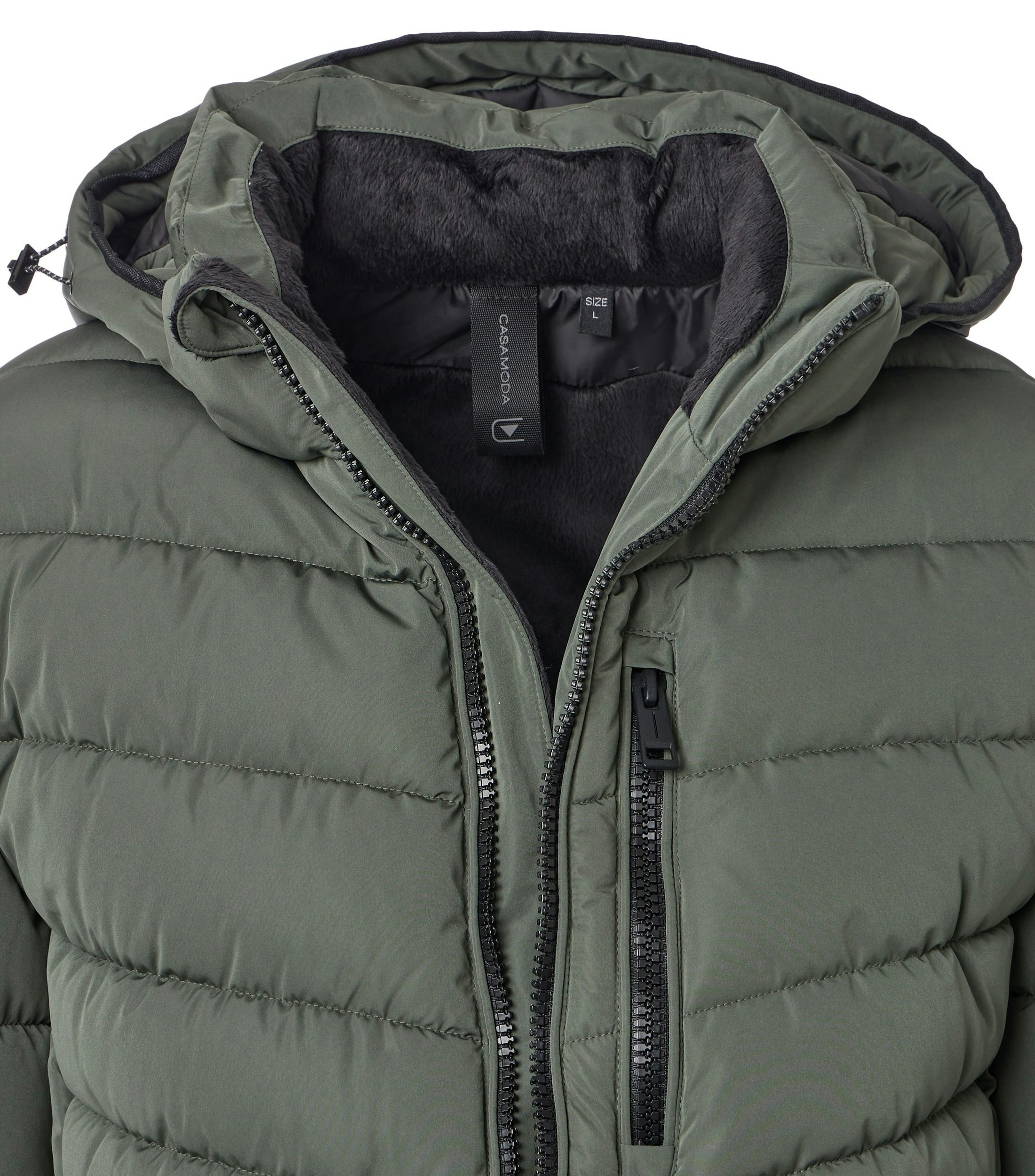 Eine Jacke im uni Muster in der Farbe Grün