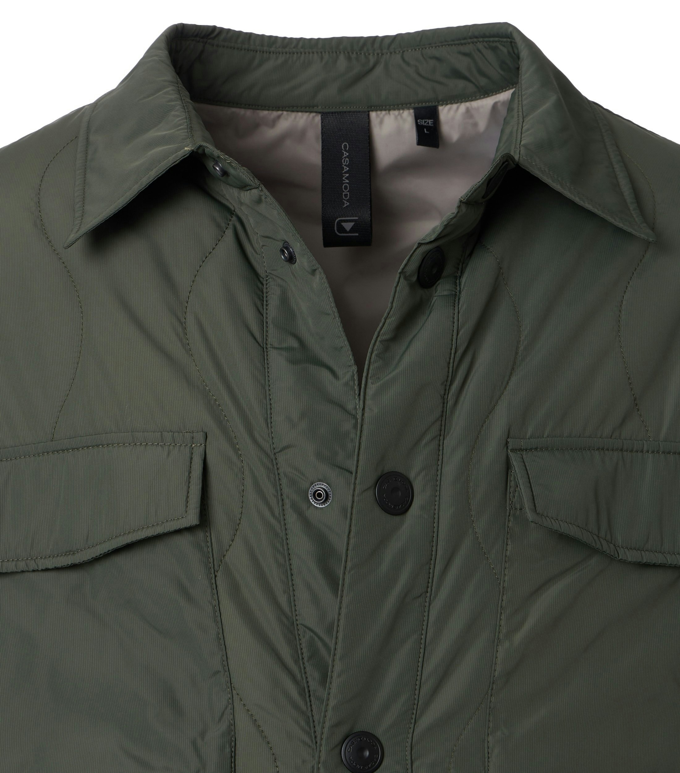 Eine Jacke im uni Muster in der Farbe Grün