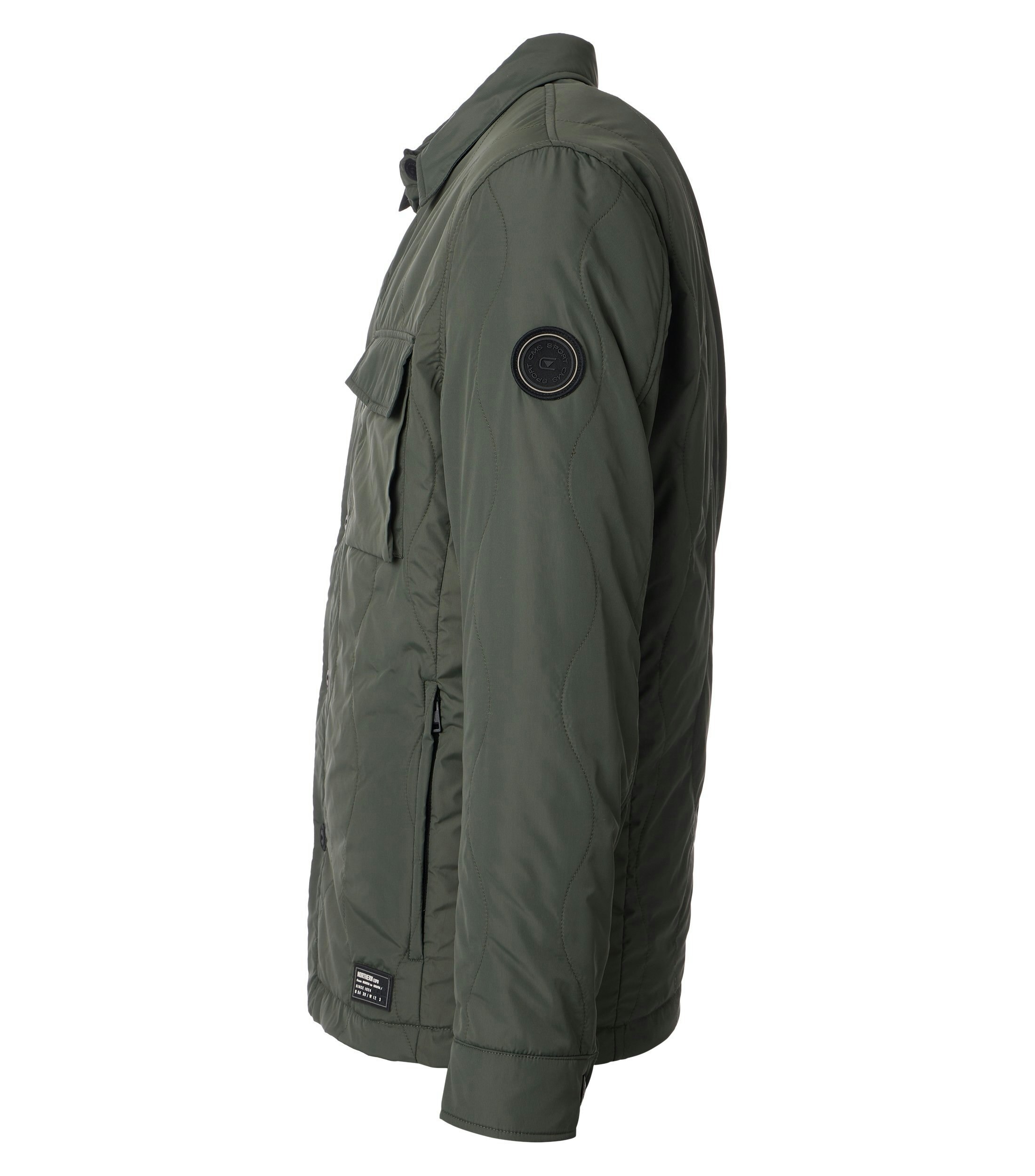 Hemdjacke im unifarbenen Design in der Farbe Grün