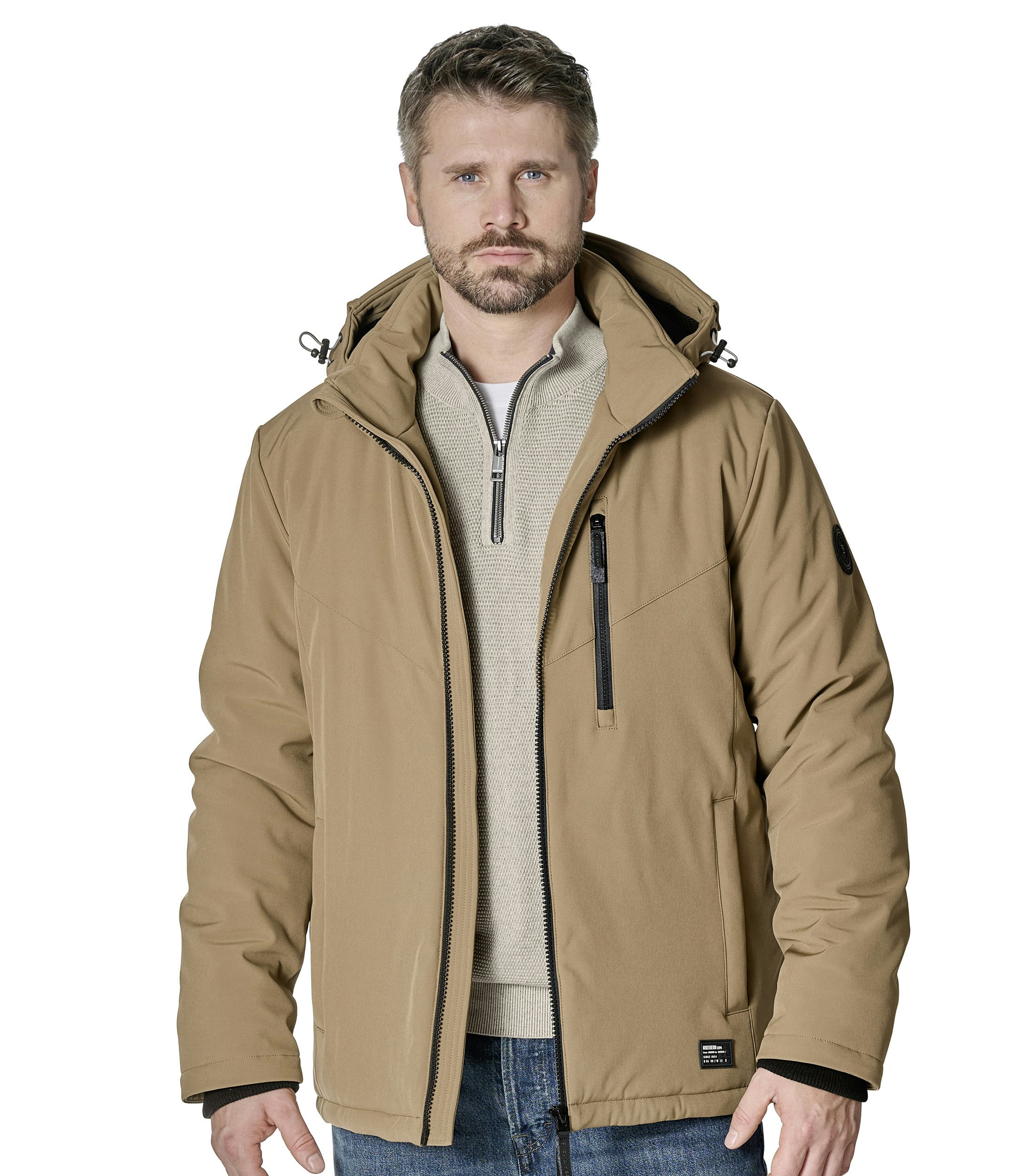 Eine Jacke im uni Muster in der Farbe Braun