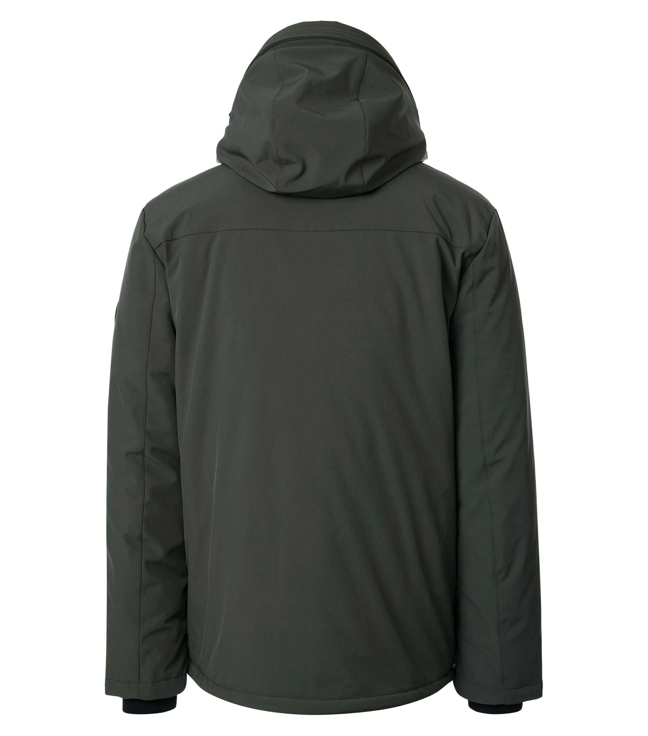 Eine Jacke im uni Muster in der Farbe Dunkelgrün