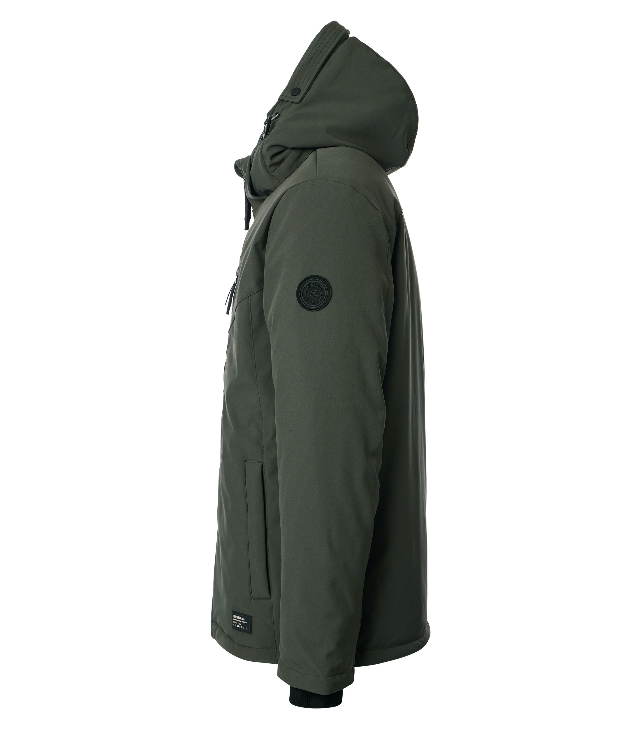 Eine Jacke im uni Muster in der Farbe Dunkelgrün