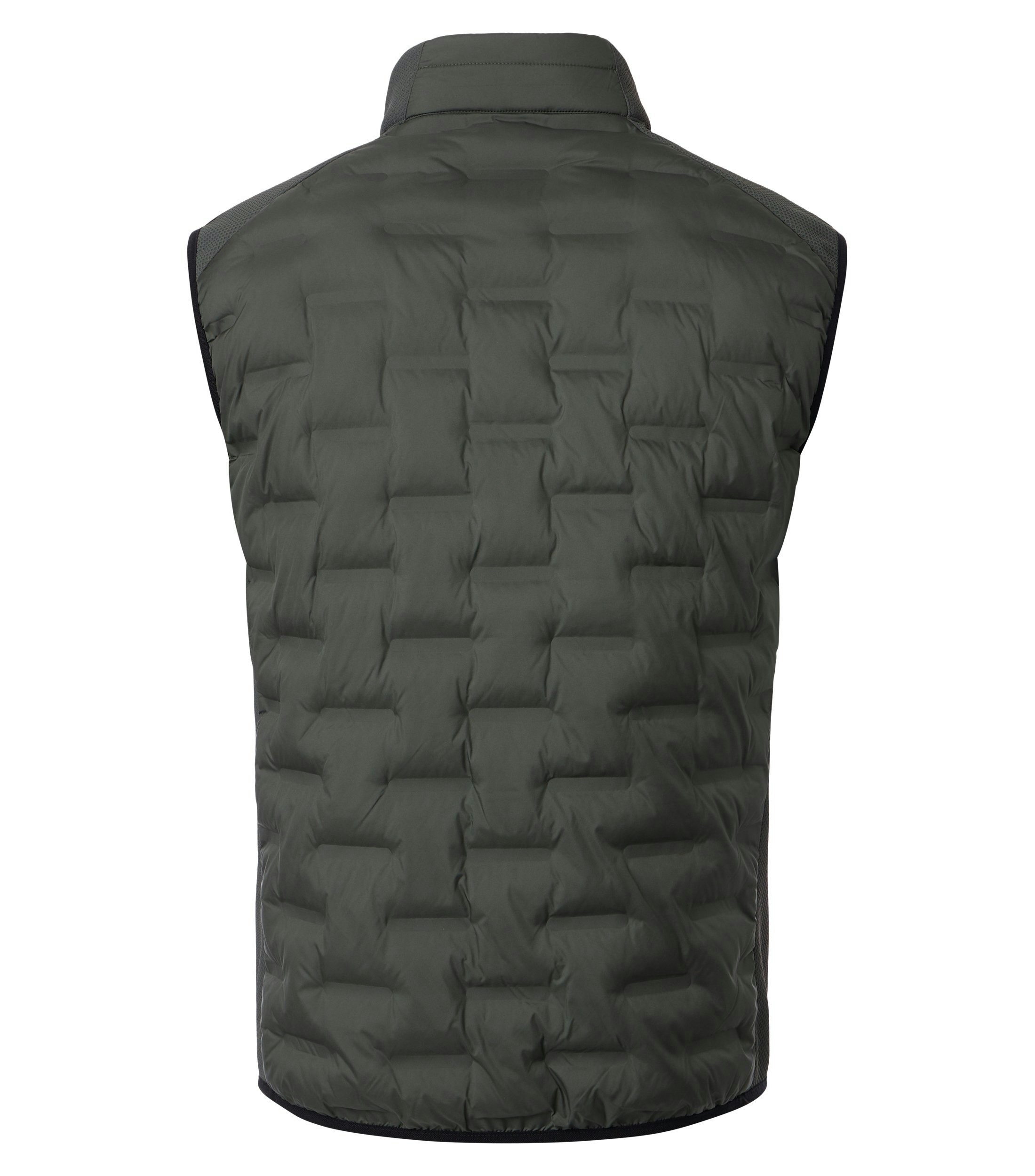 Eine Weste im uni Muster in der Farbe Dunkelgrün