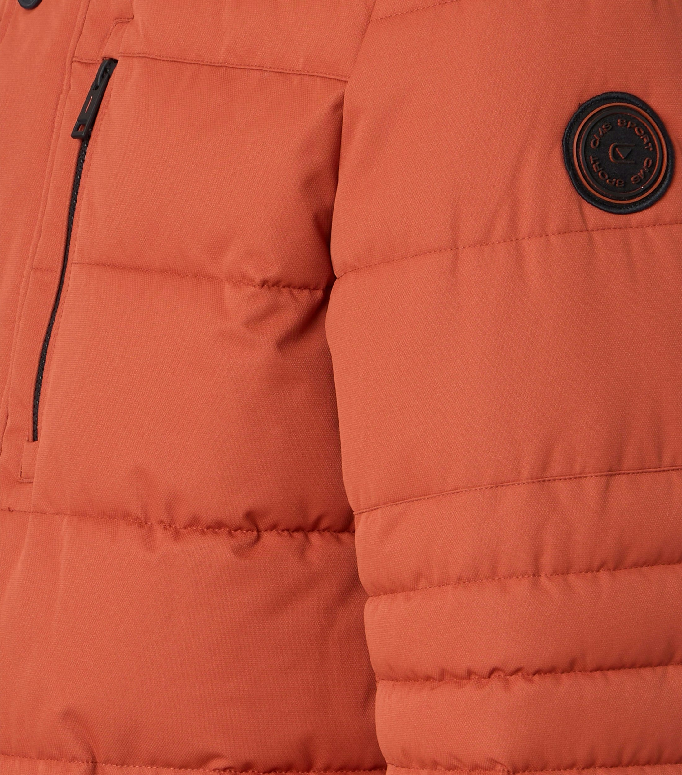 Eine Jacke im uni Muster in der Farbe Orange