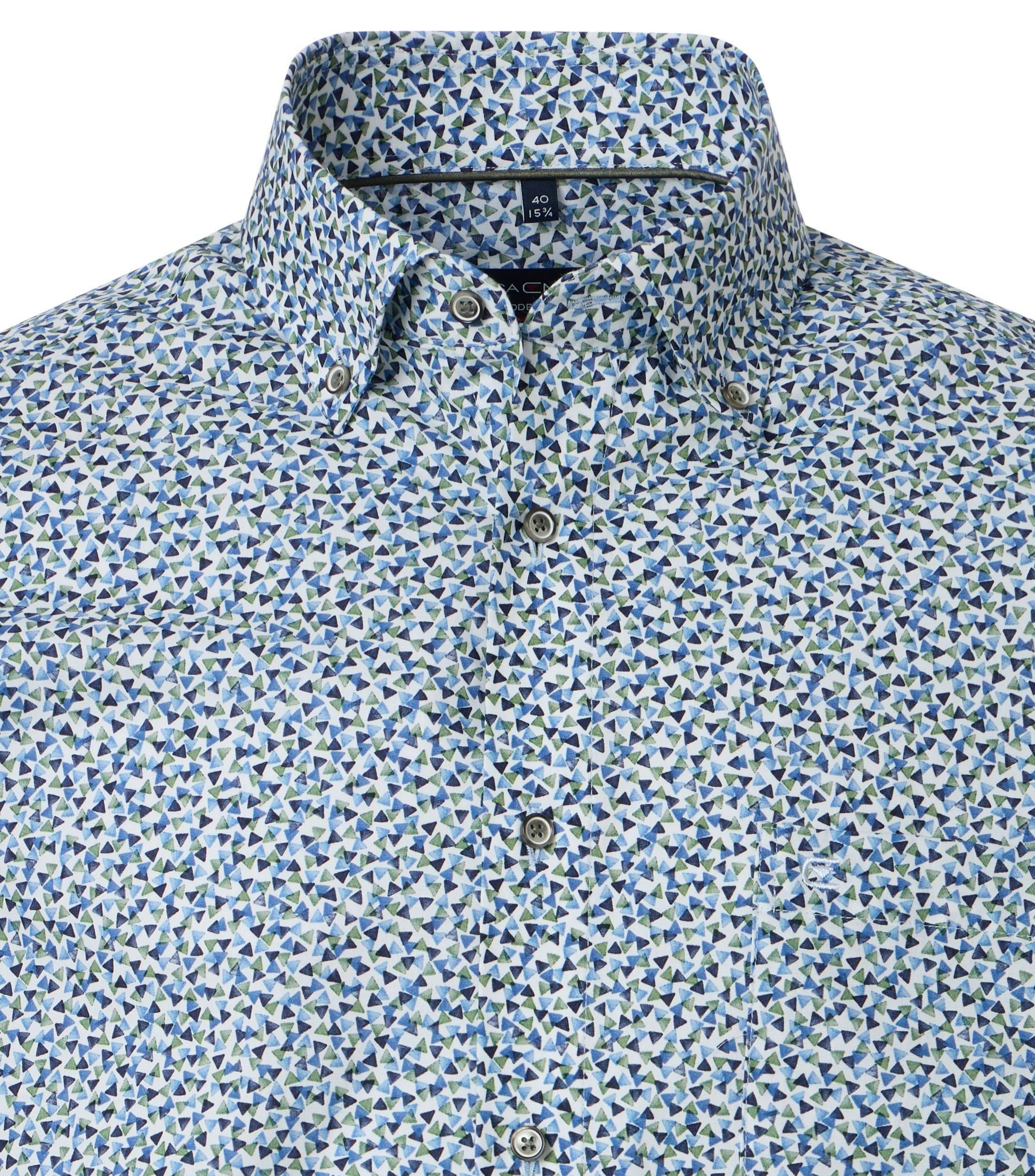 Ein Businesshemd im Print Muster in der Farbe Blau