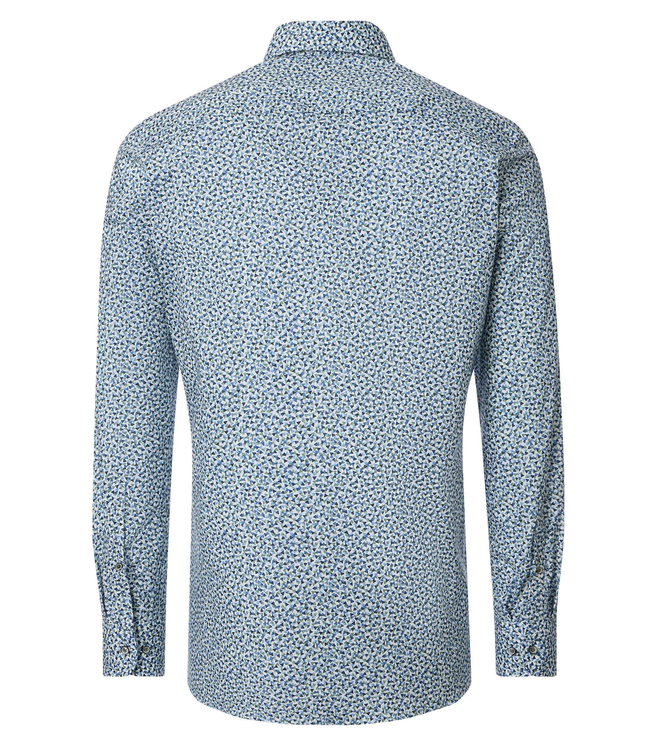 Ein Businesshemd im Print Muster in der Farbe Blau