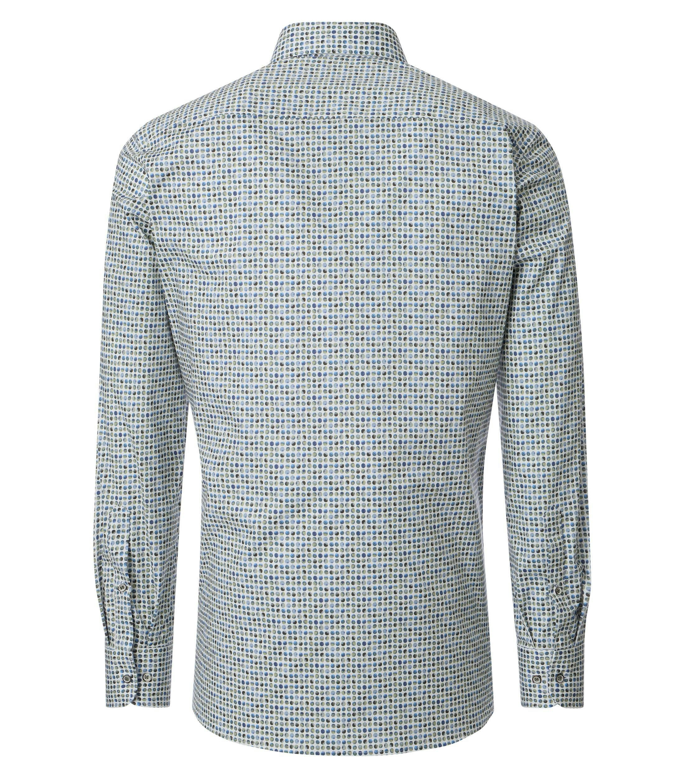 Ein Businesshemd im Print Muster in der Farbe Grünblau