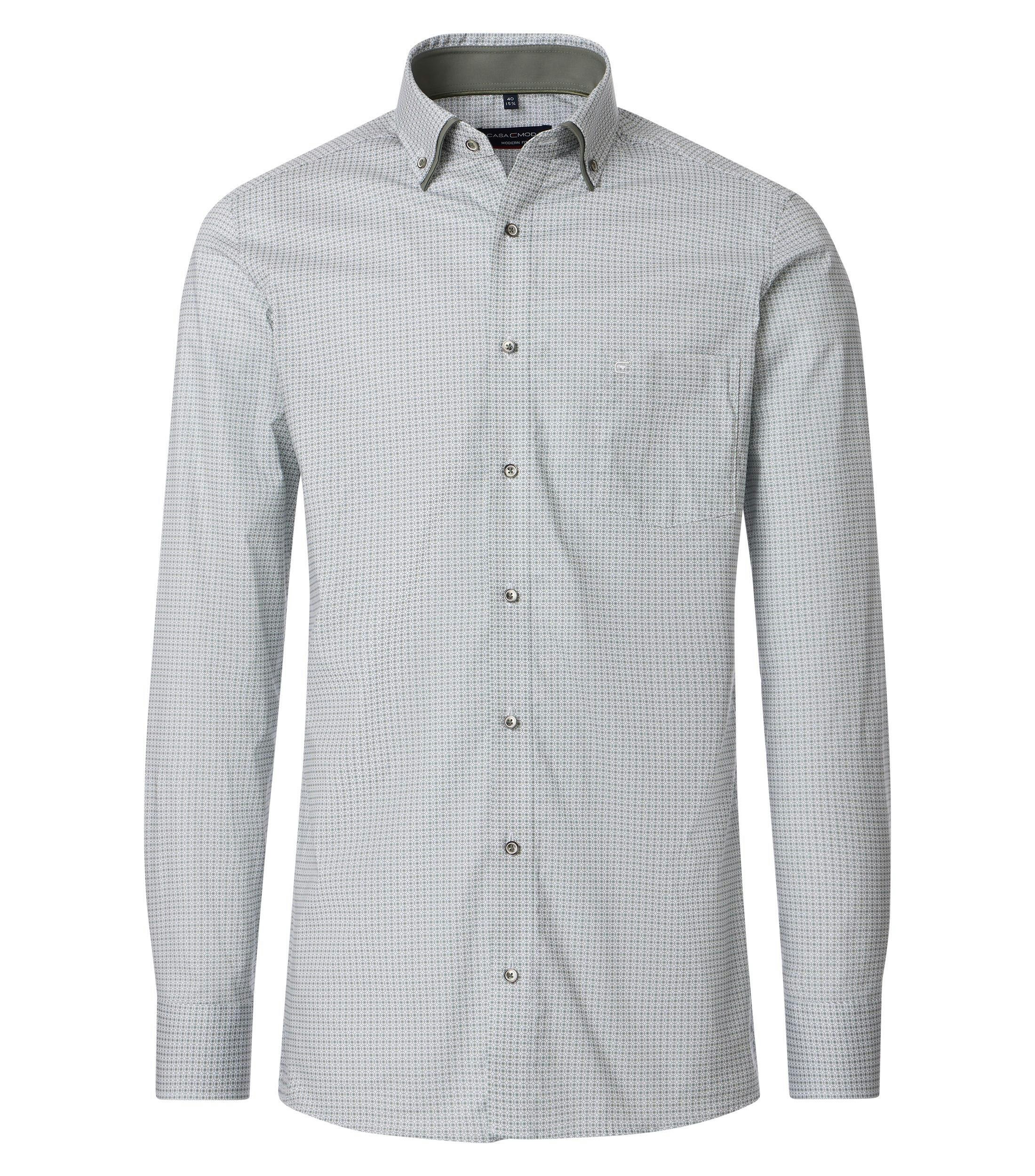 Ein Businesshemd im Print Muster in der Farbe Grün