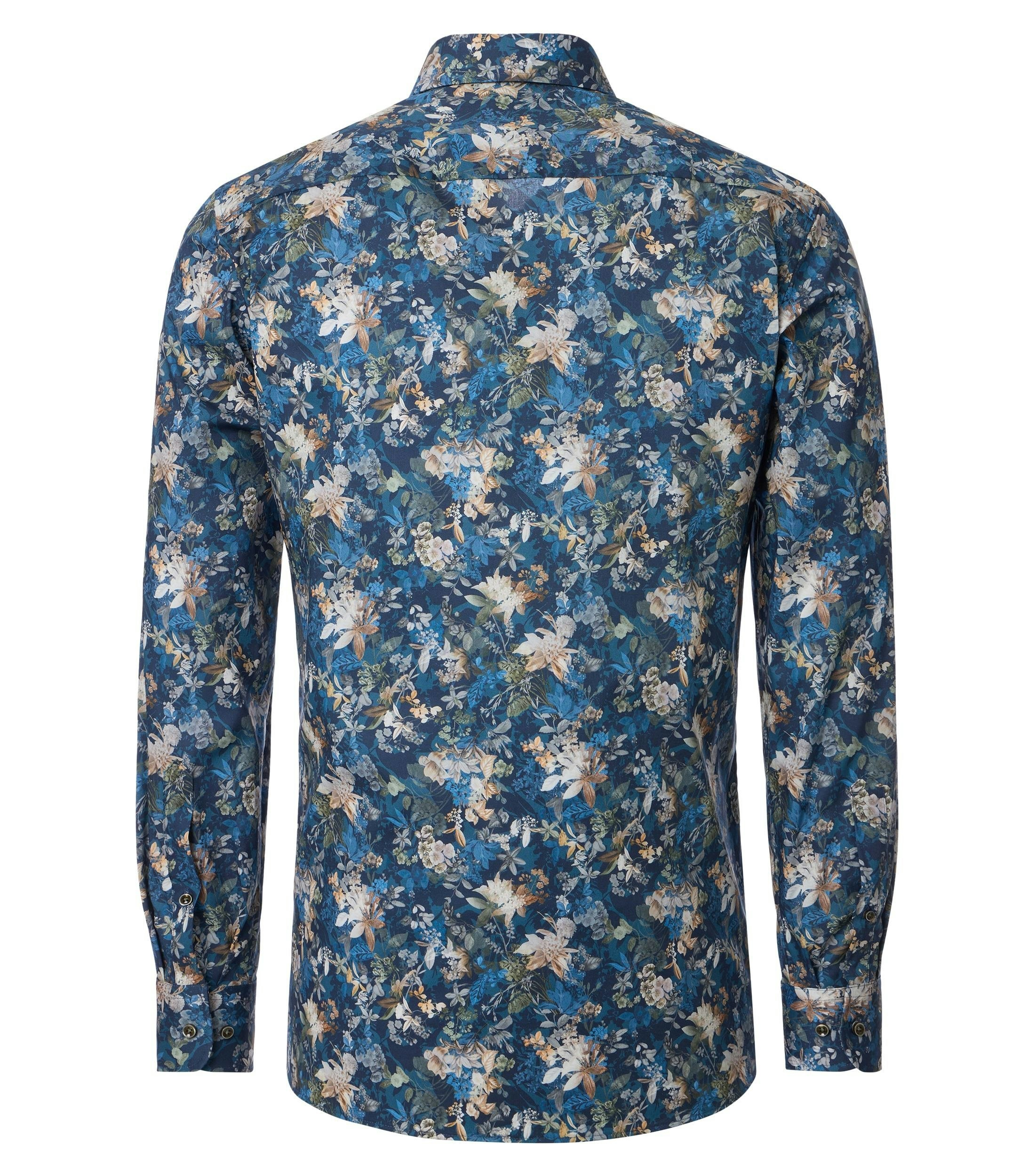 Ein Businesshemd im Print Muster in der Farbe Dunkelblau