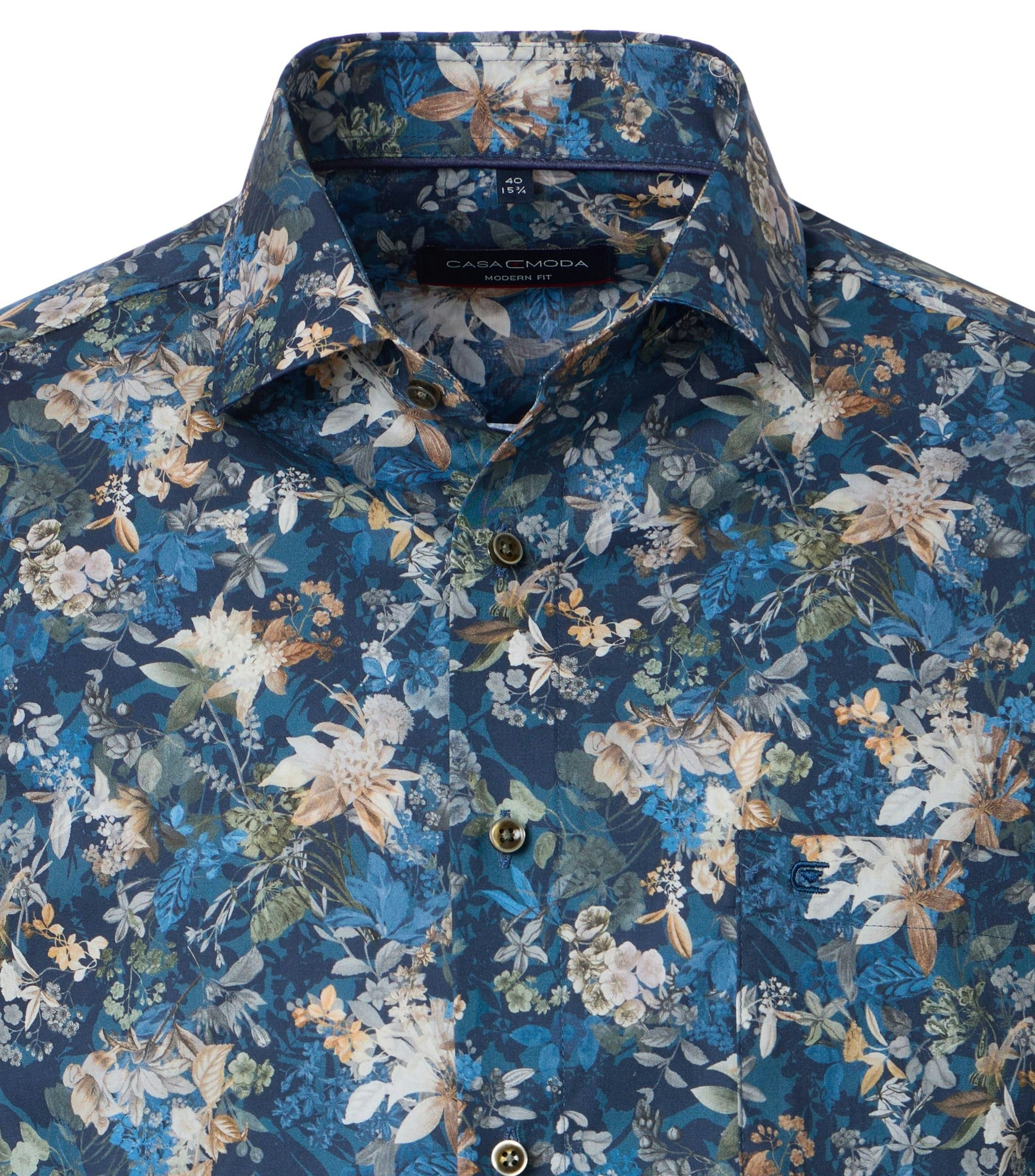 Ein Businesshemd im Print Muster in der Farbe Dunkelblau
