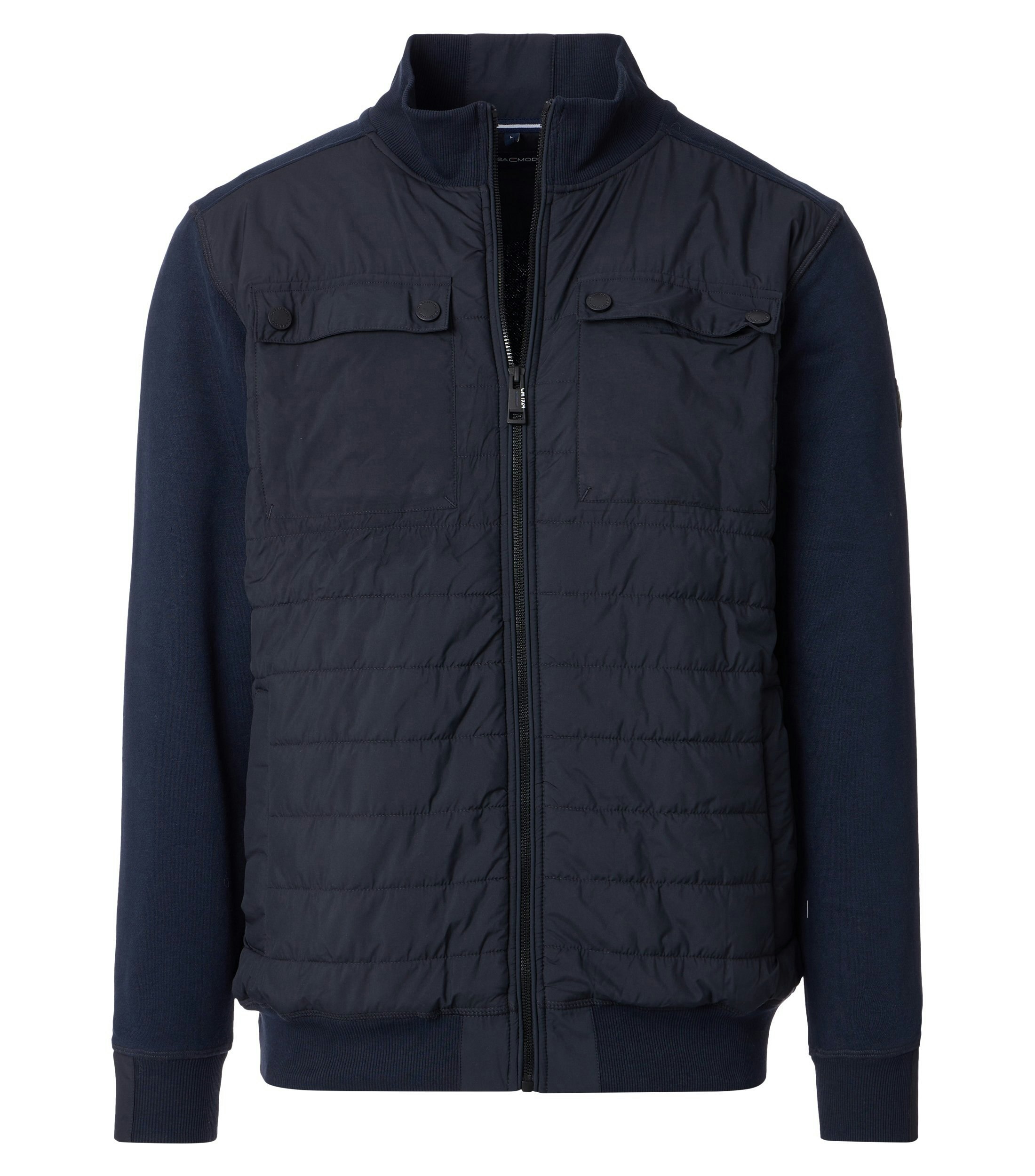 Eine Sweatjacke im uni Muster in der Farbe Dunkelblau