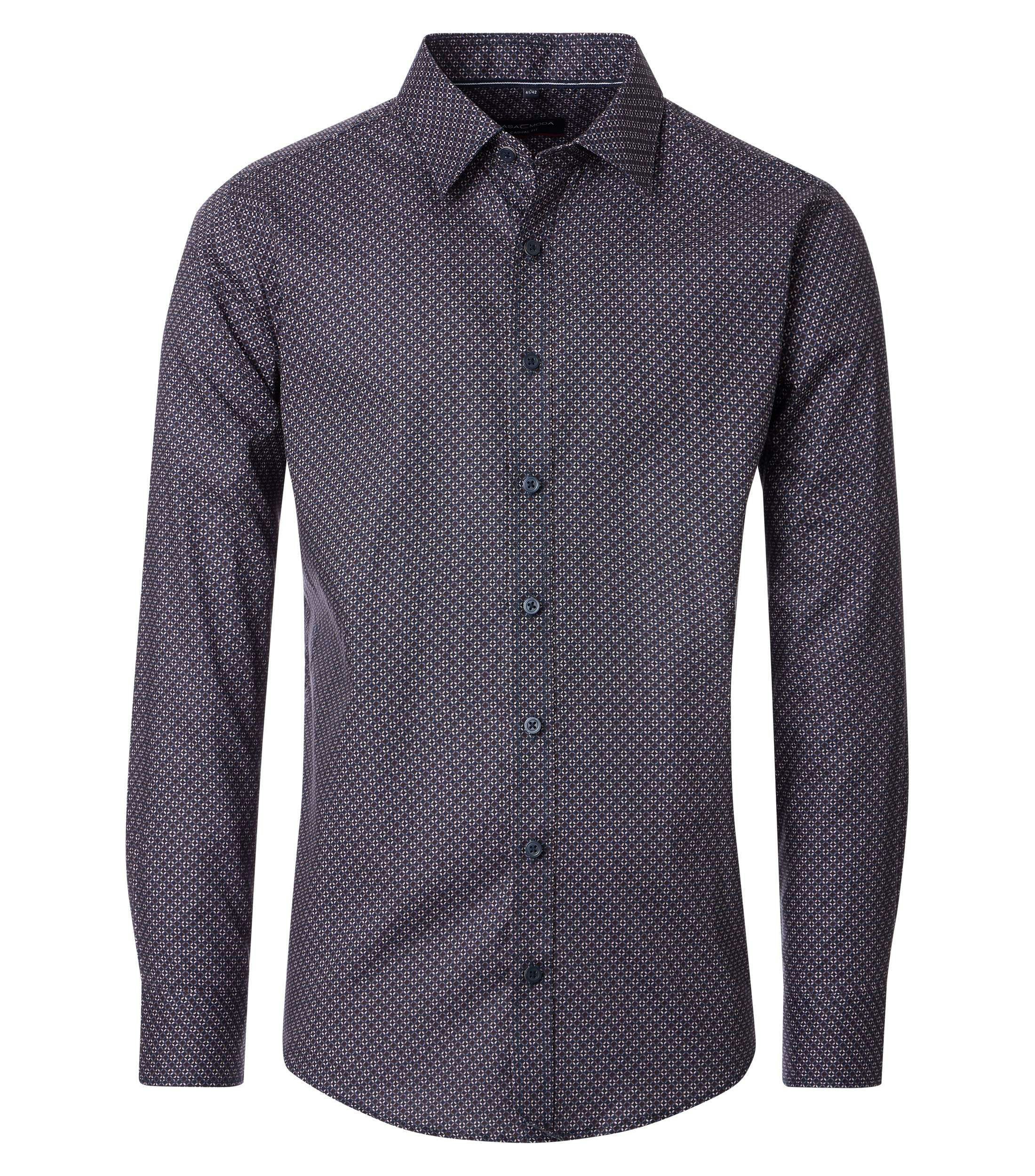 Ein Freizeithemd im Print Muster in der Farbe Dunkelblau