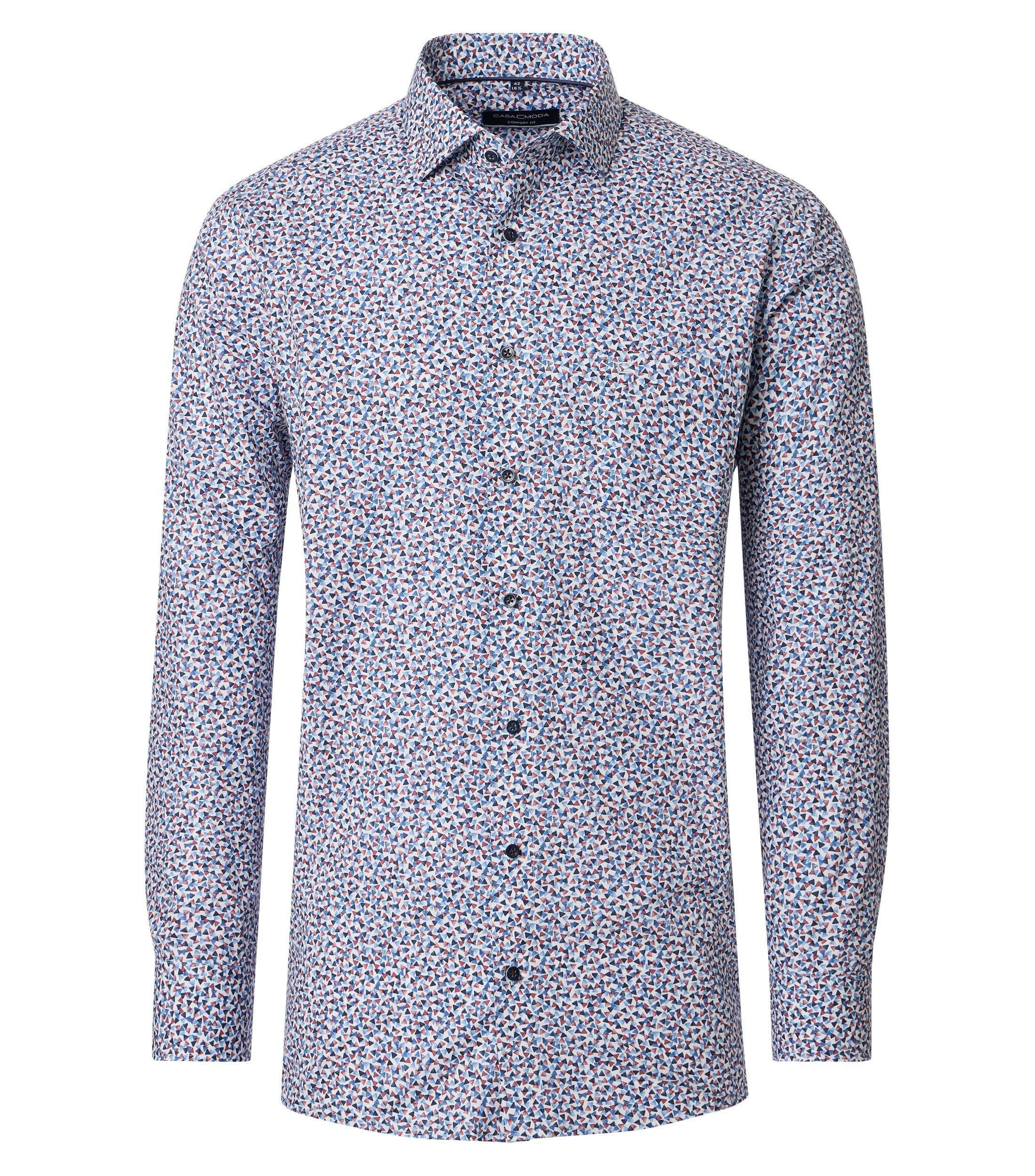 Ein Businesshemd im Print Muster in der Farbe Rot