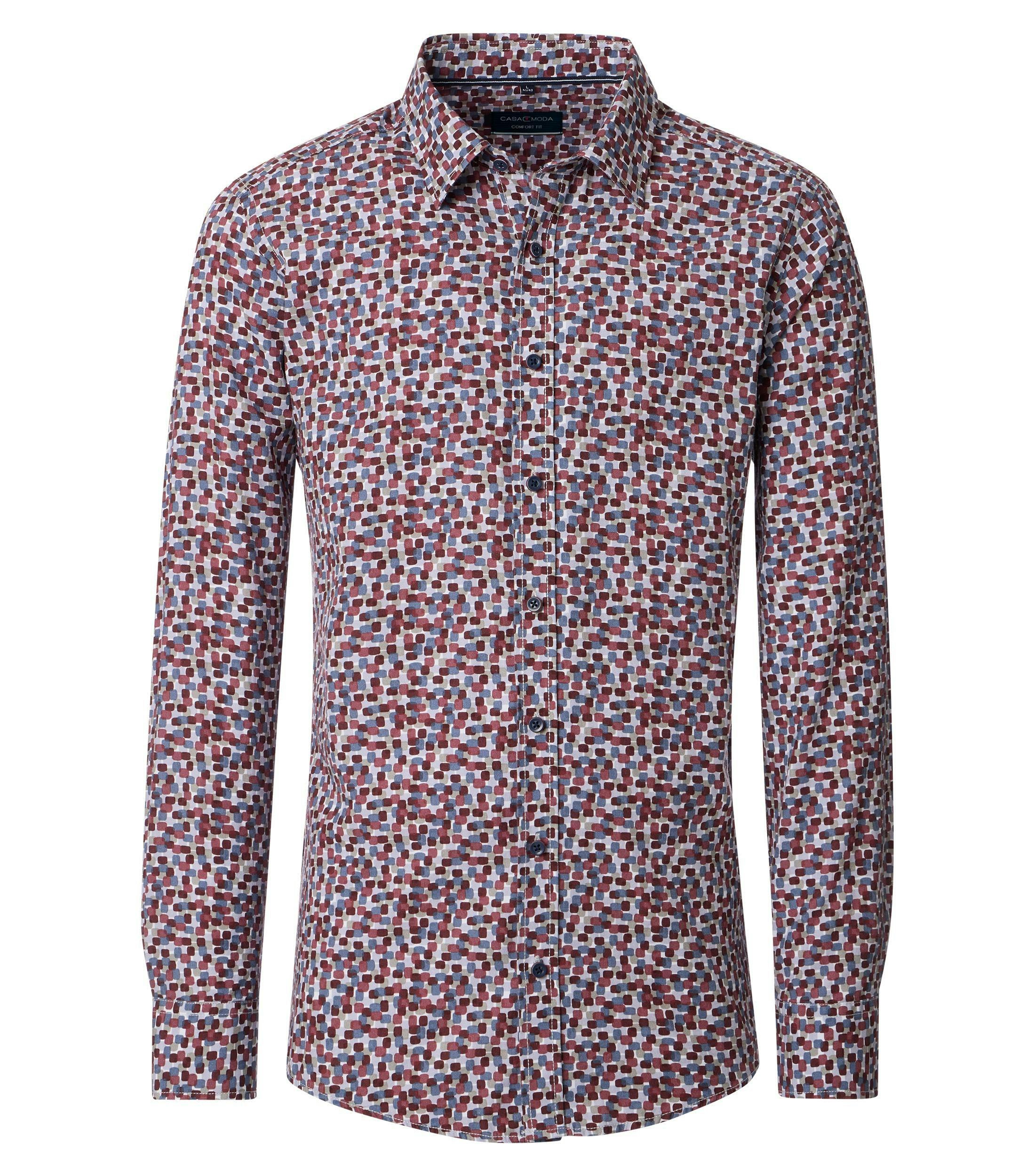 Ein Freizeithemd im Print Muster in der Farbe Rot