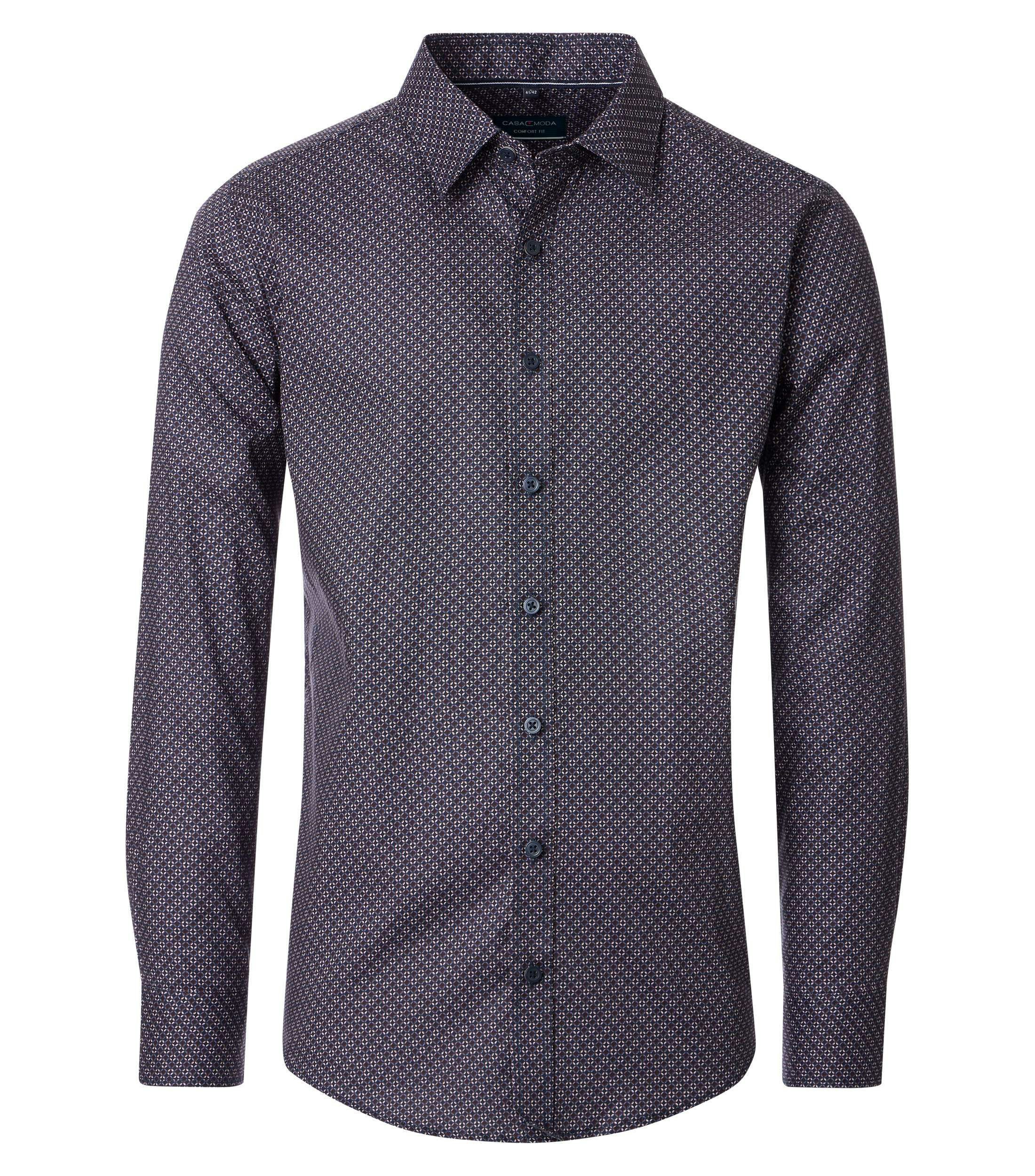 Ein Freizeithemd im Print Muster in der Farbe Dunkelblau