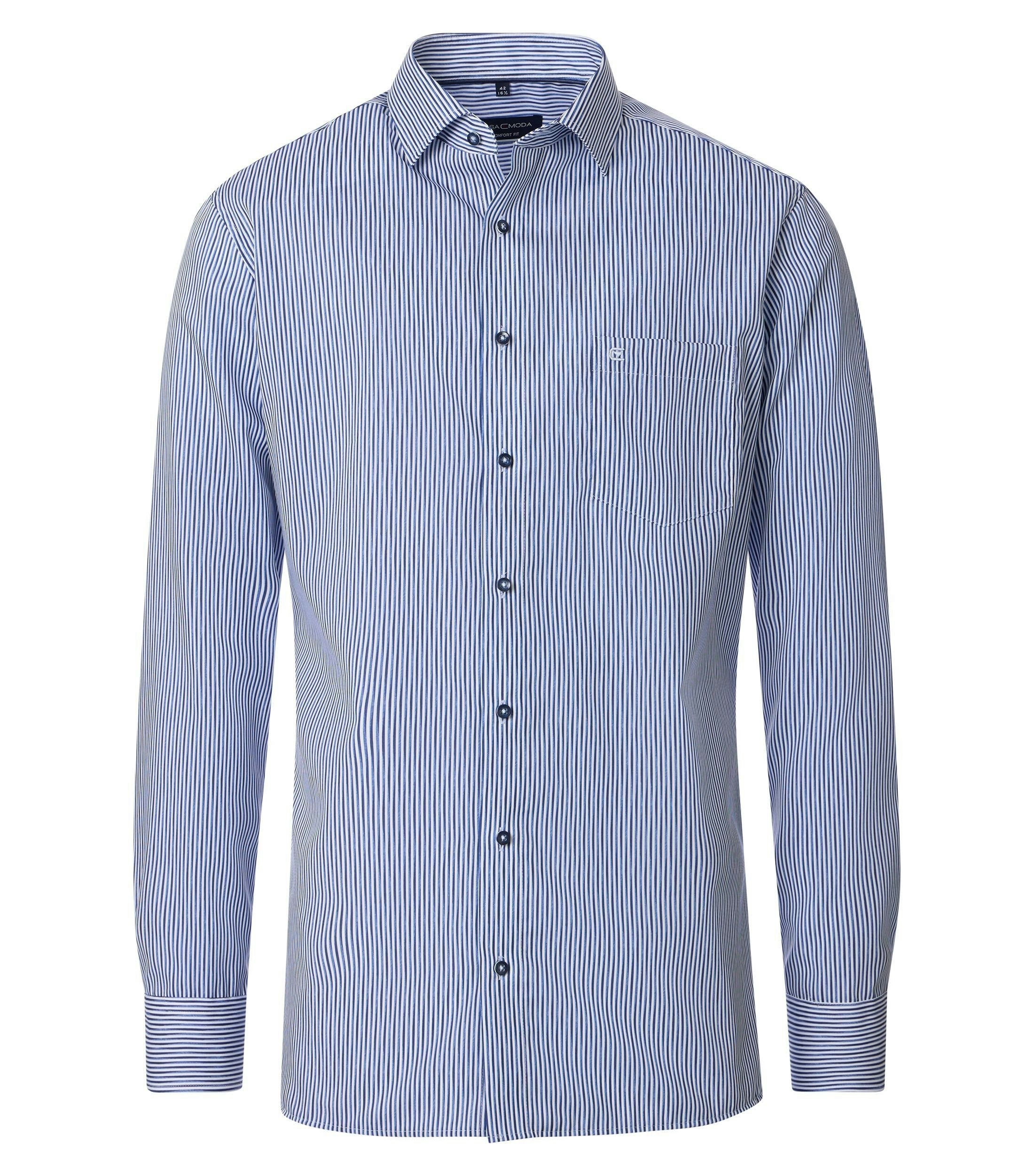 Ein Businesshemd im gestreift Muster in der Farbe Blau