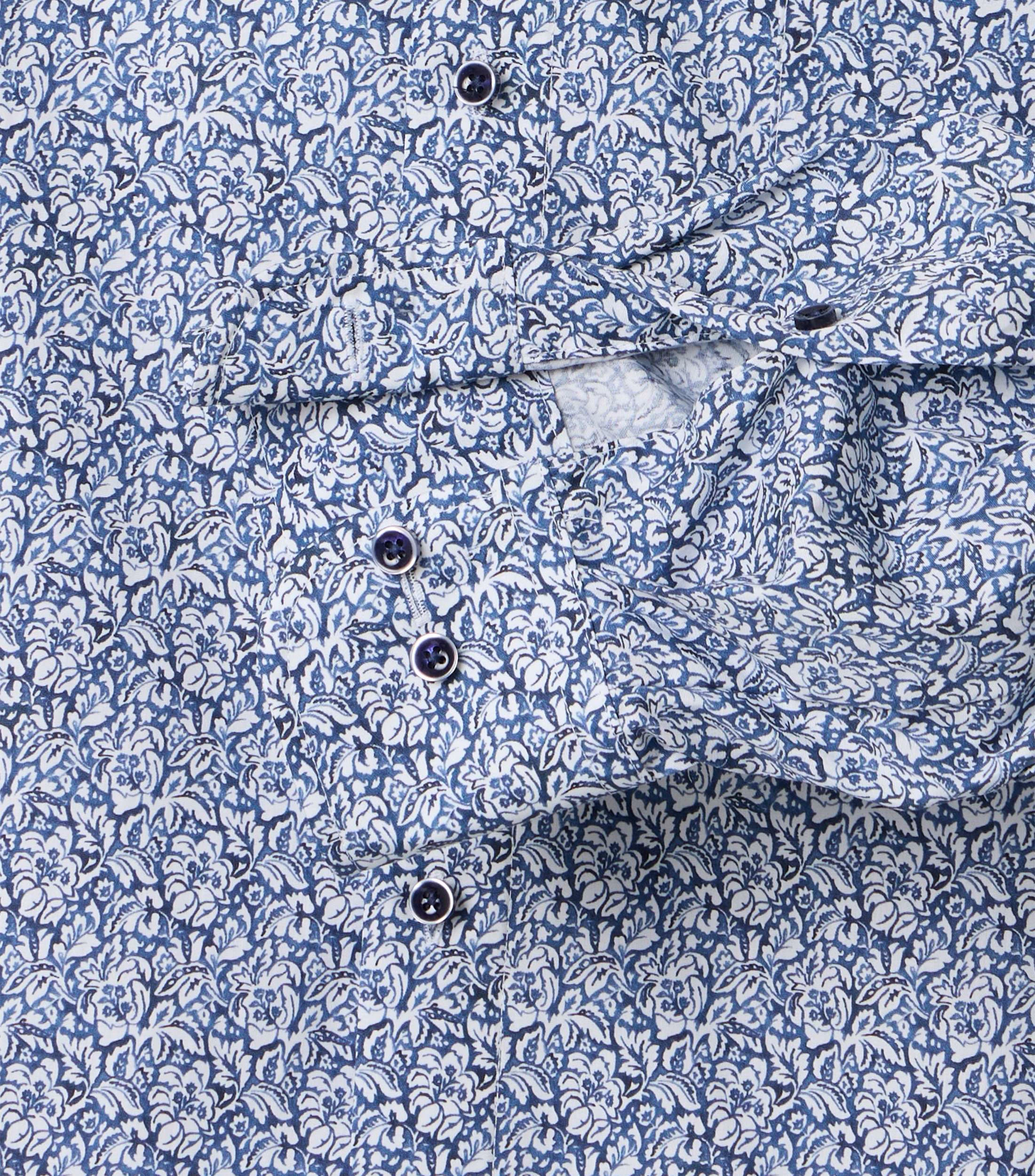 Businesshemd im Print-Muster in der Farbe Blau
