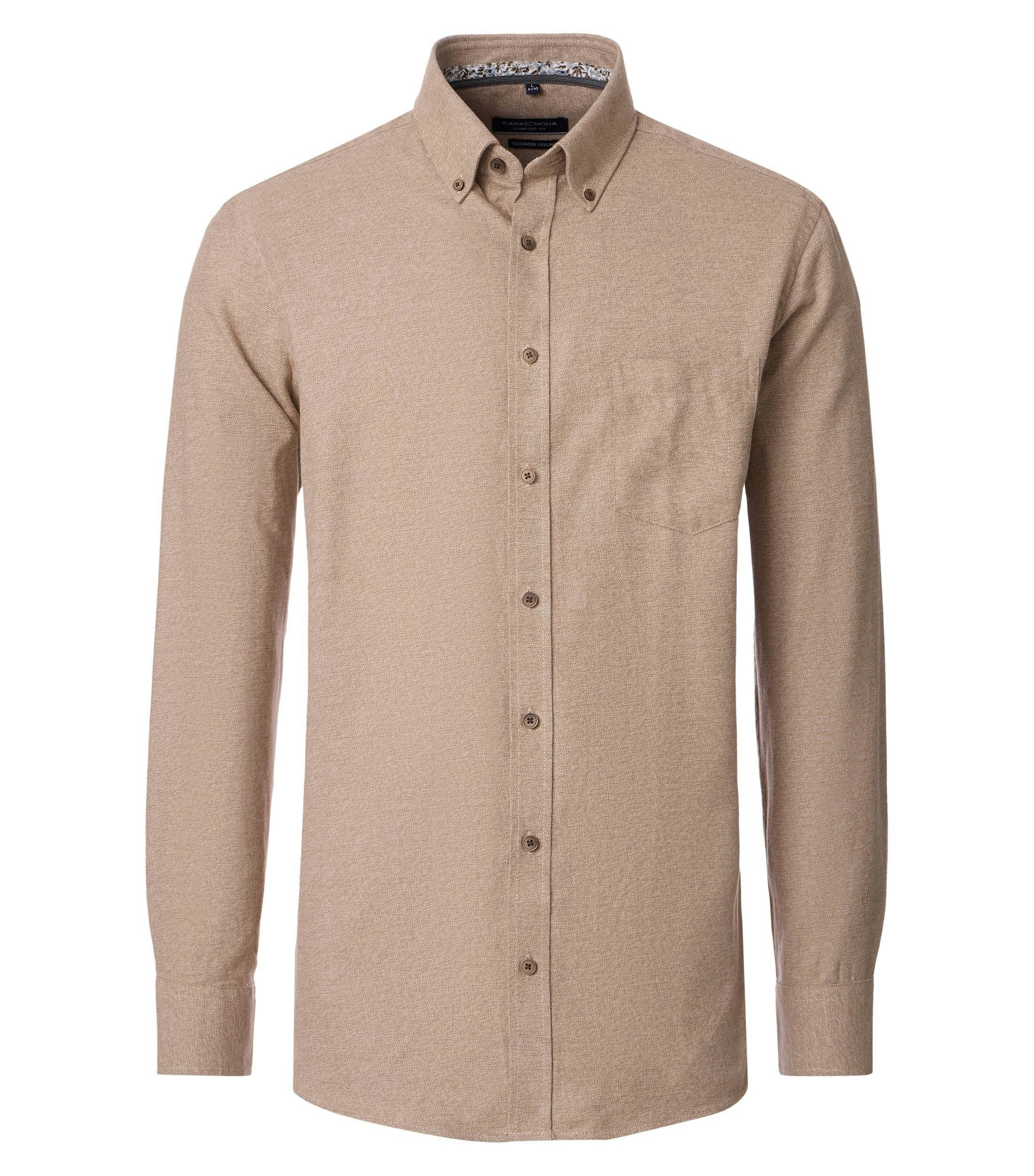Ein Freizeithemd im uni Muster in der Farbe Beige