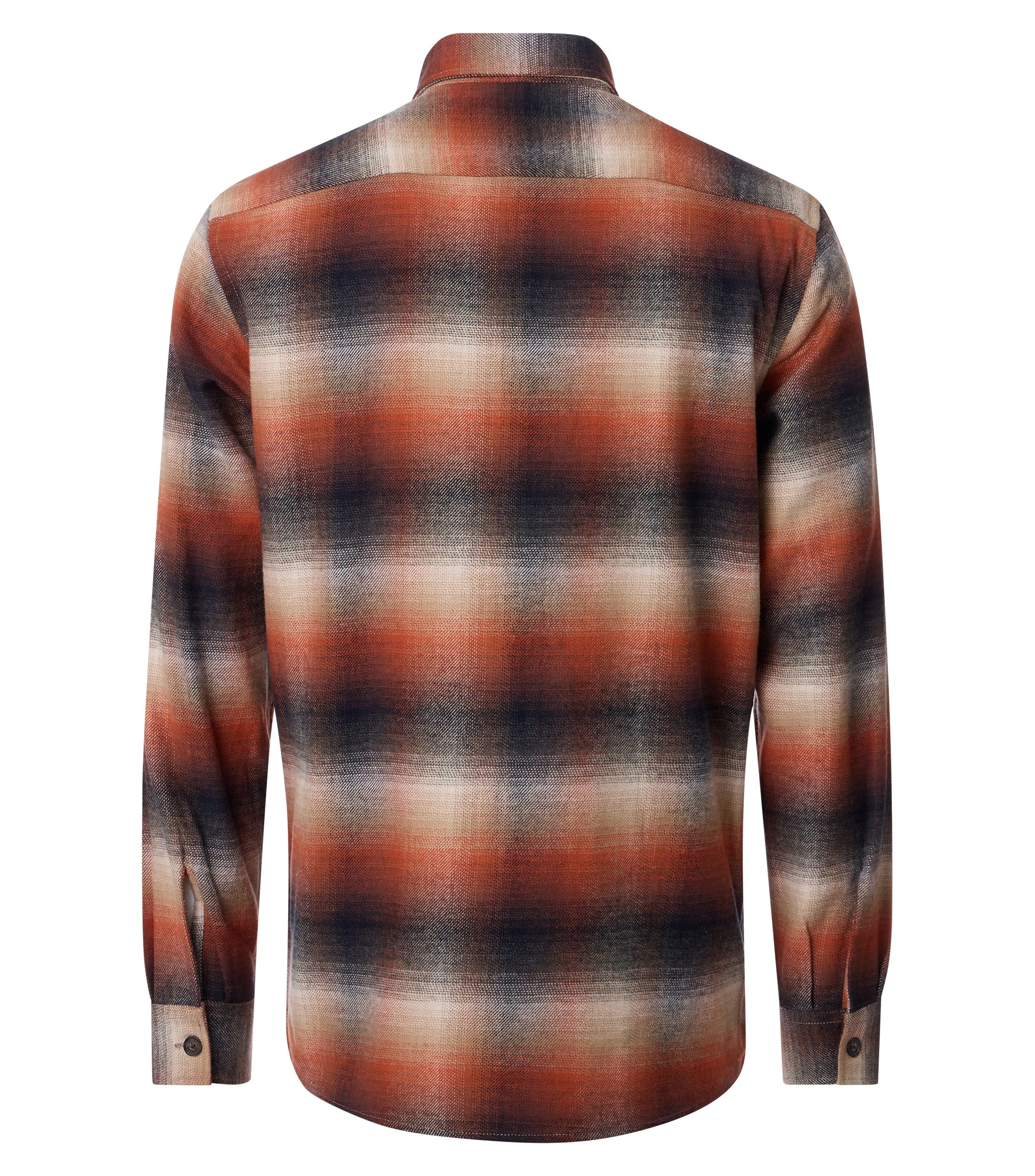 Hemdjacke im karierten Muster in der Farbe Orange