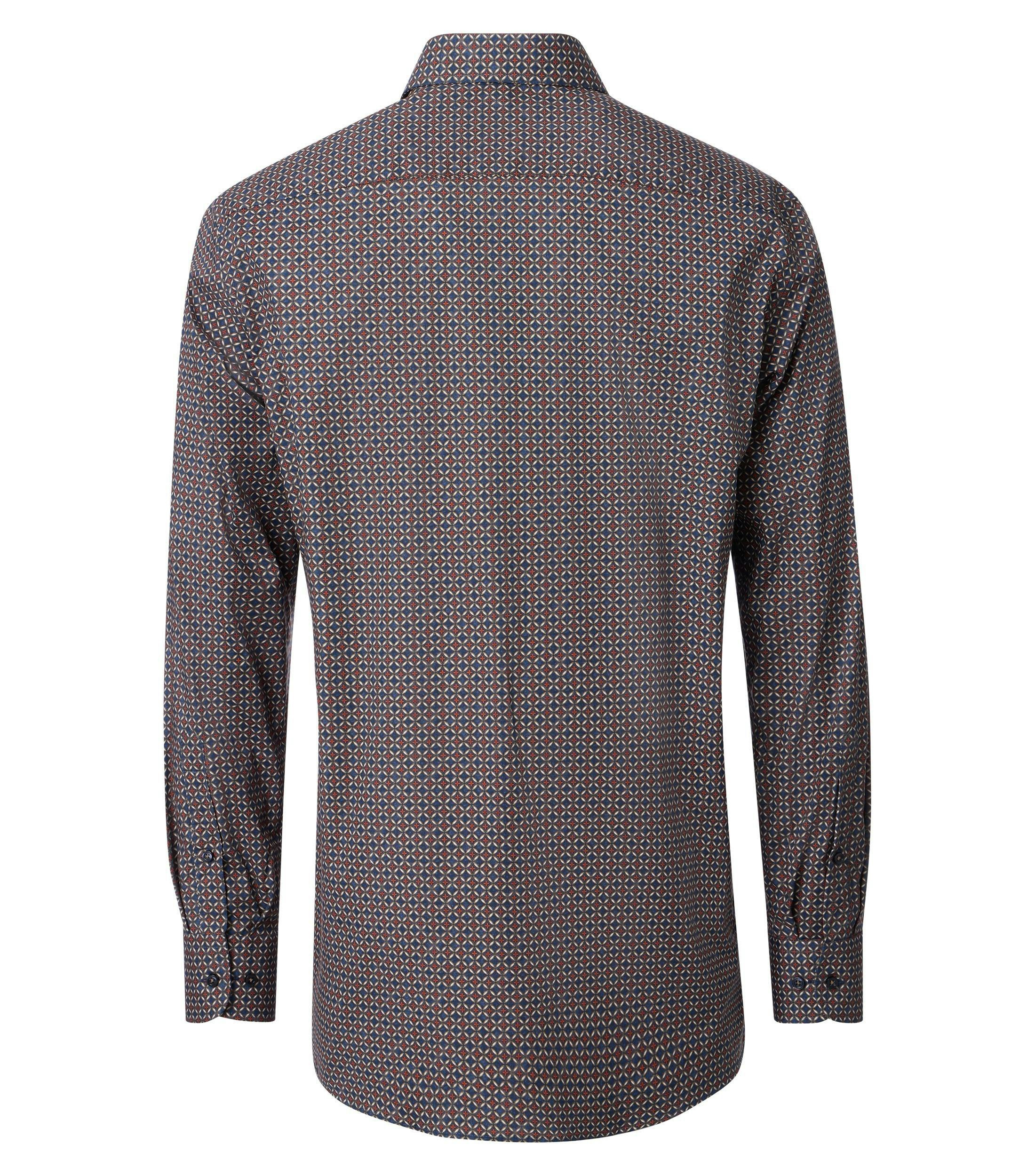 Ein Businesshemd im Print Muster in der Farbe Blau