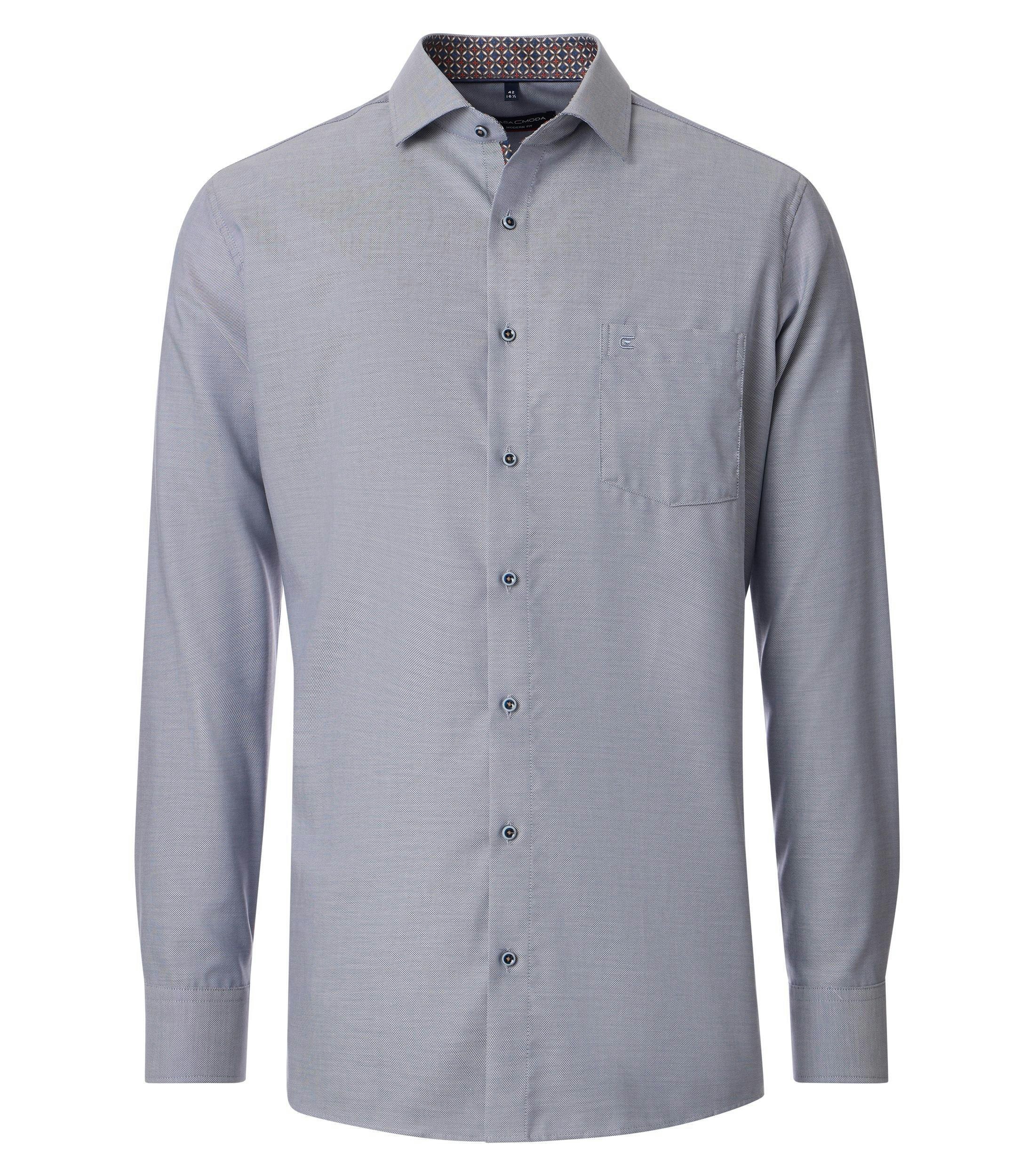 Ein Businesshemd im uni Muster in der Farbe Blau