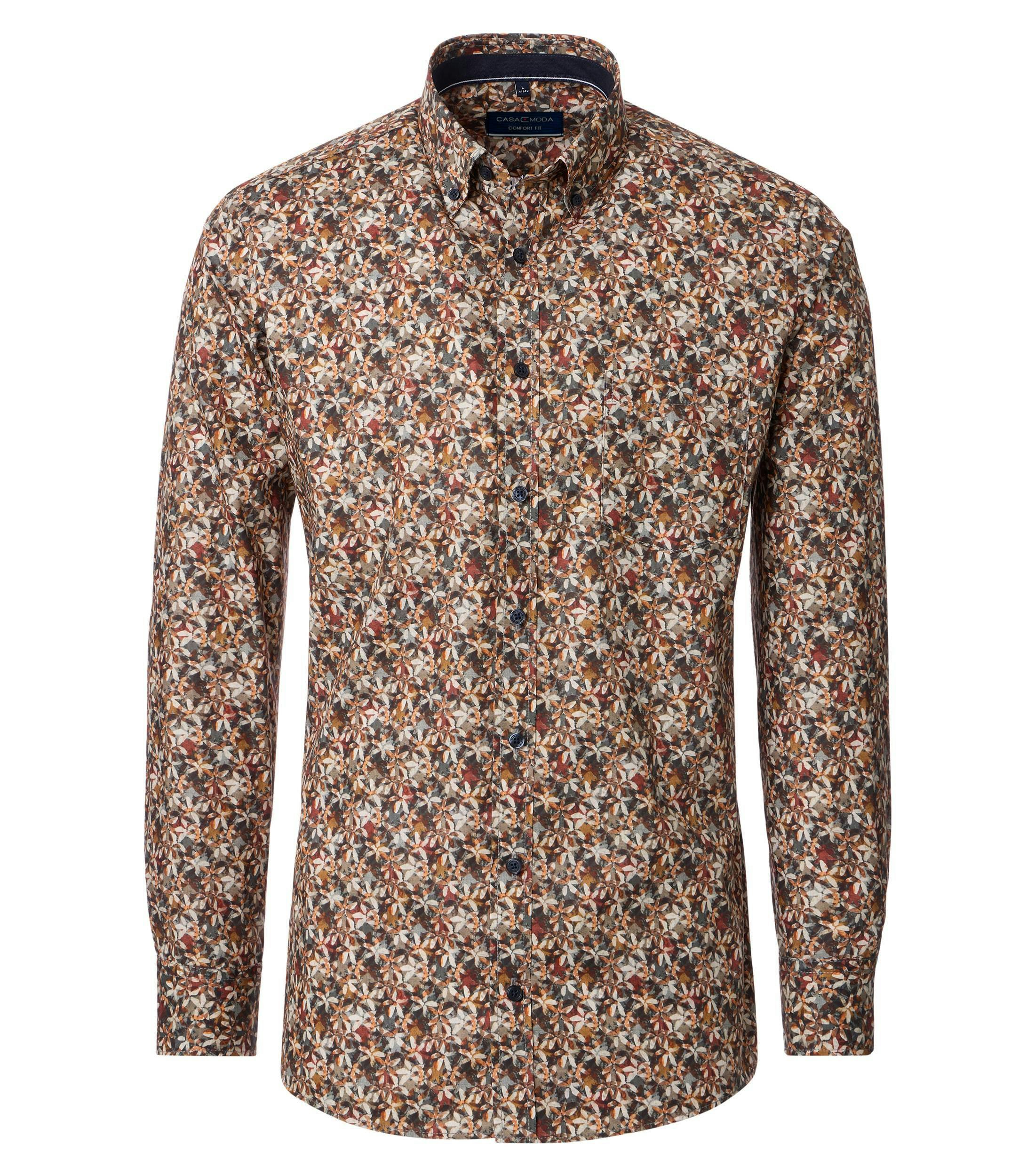 Ein Freizeithemd im Print Muster in der Farbe Grau