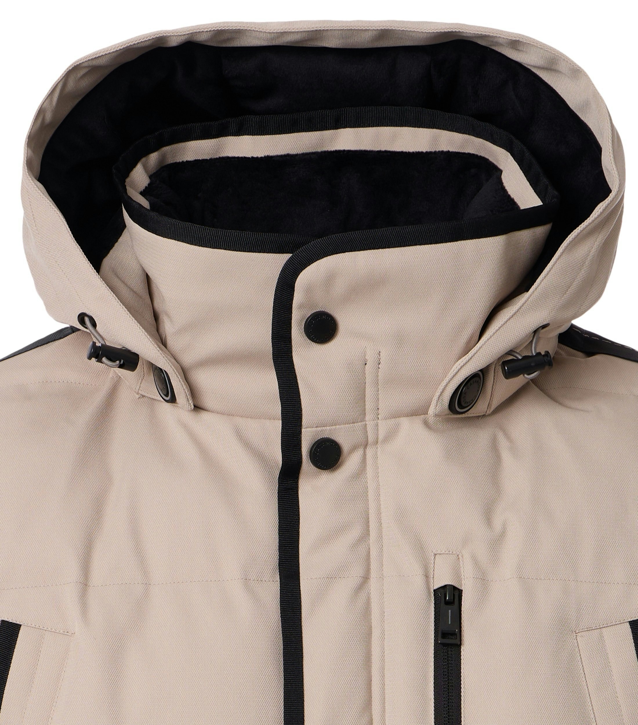 Eine Jacke im uni Muster in der Farbe Champagner Beige