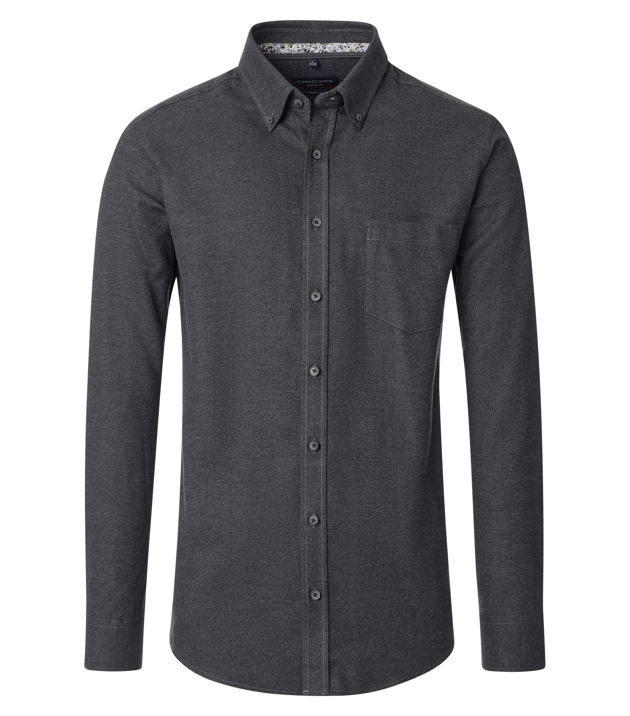Ein Freizeithemd im uni Muster in der Farbe Dunkelgrau