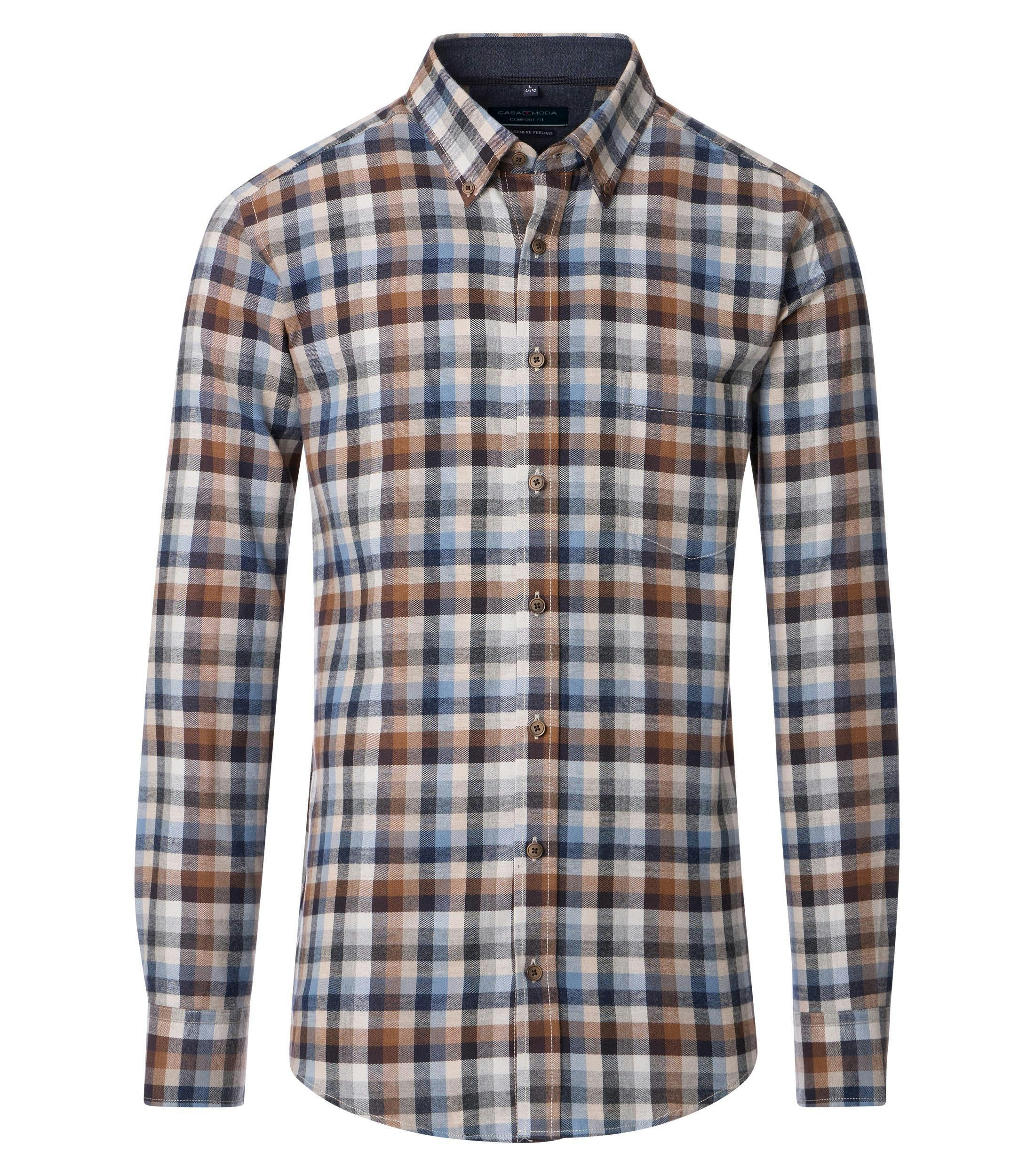 Ein Freizeithemd im kariert Muster in der Farbe Blau