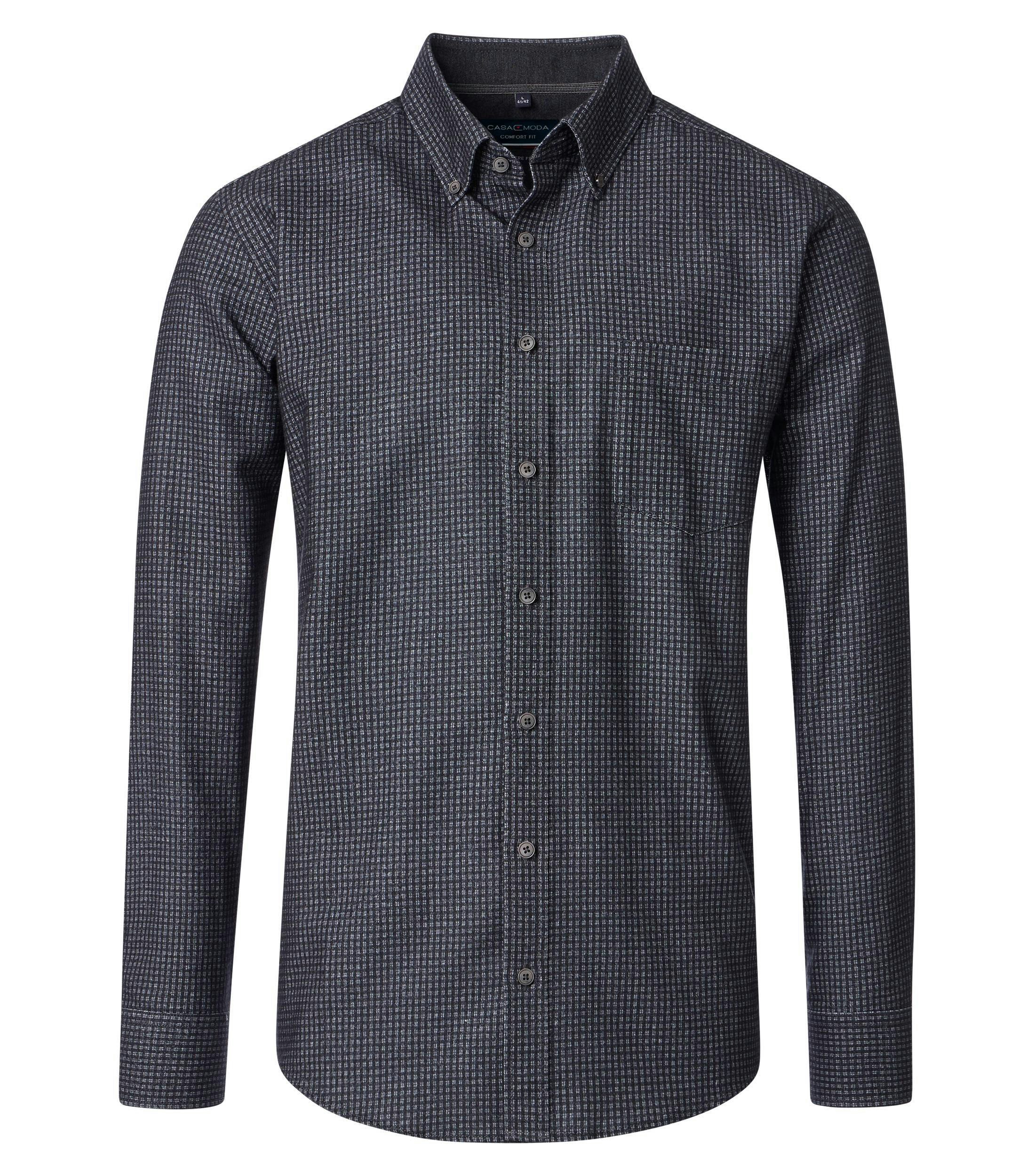 Ein Freizeithemd im kariert Muster in der Farbe Grauschwarz