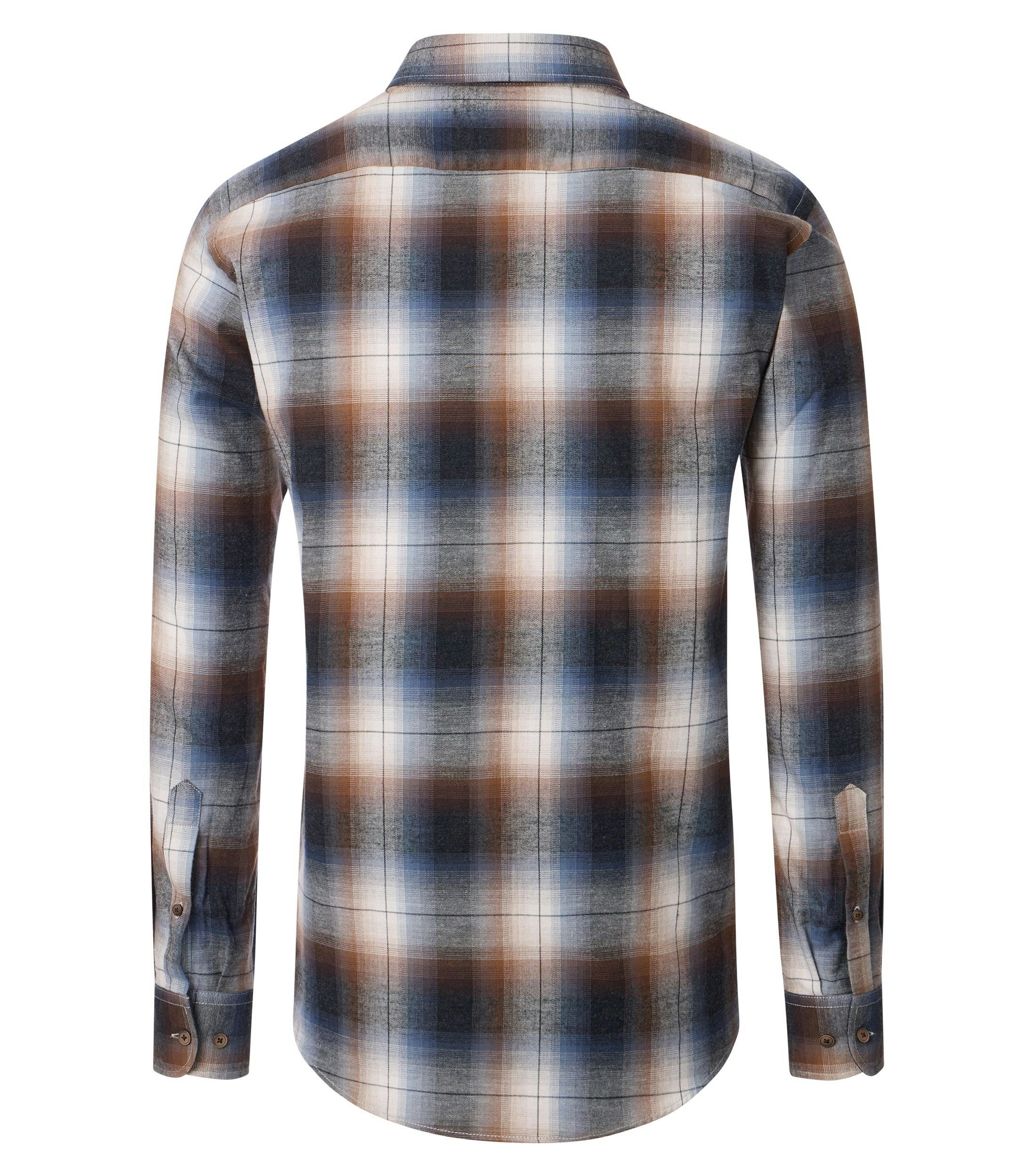 Ein Freizeithemd im kariert Muster in der Farbe Orange