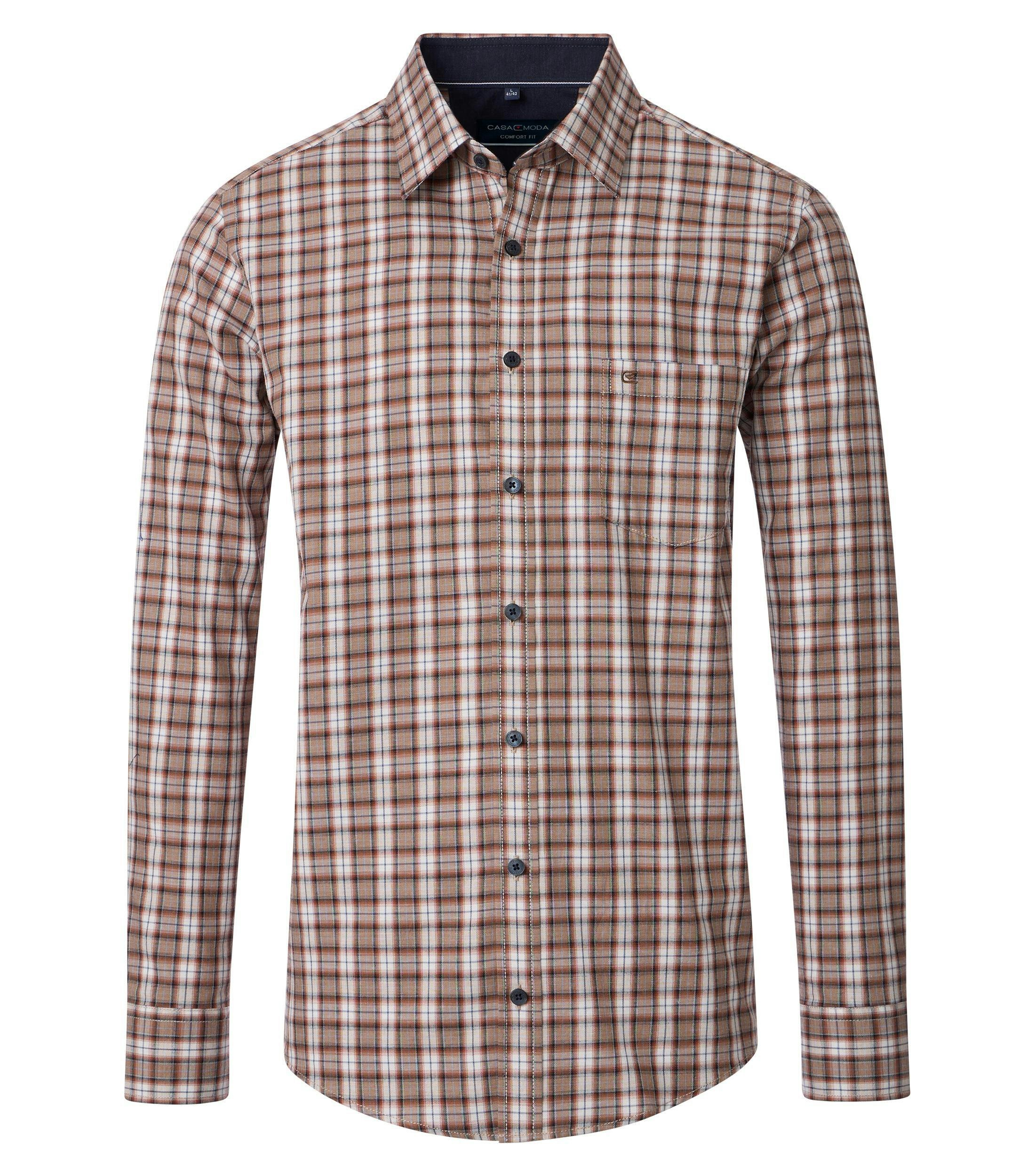 Ein Freizeithemd im kariert Muster in der Farbe Beige