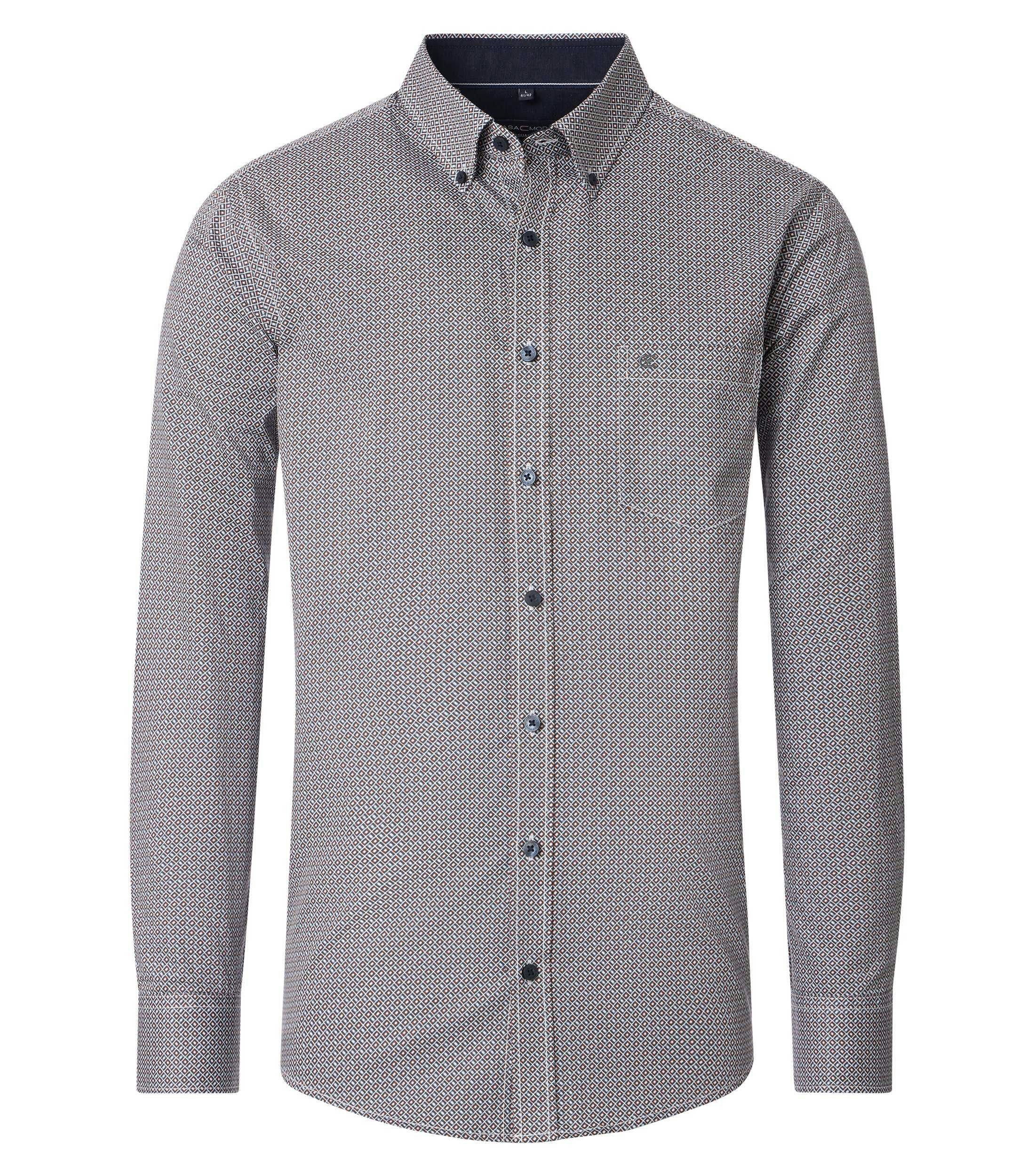 Ein Freizeithemd im Print Muster in der Farbe Grau