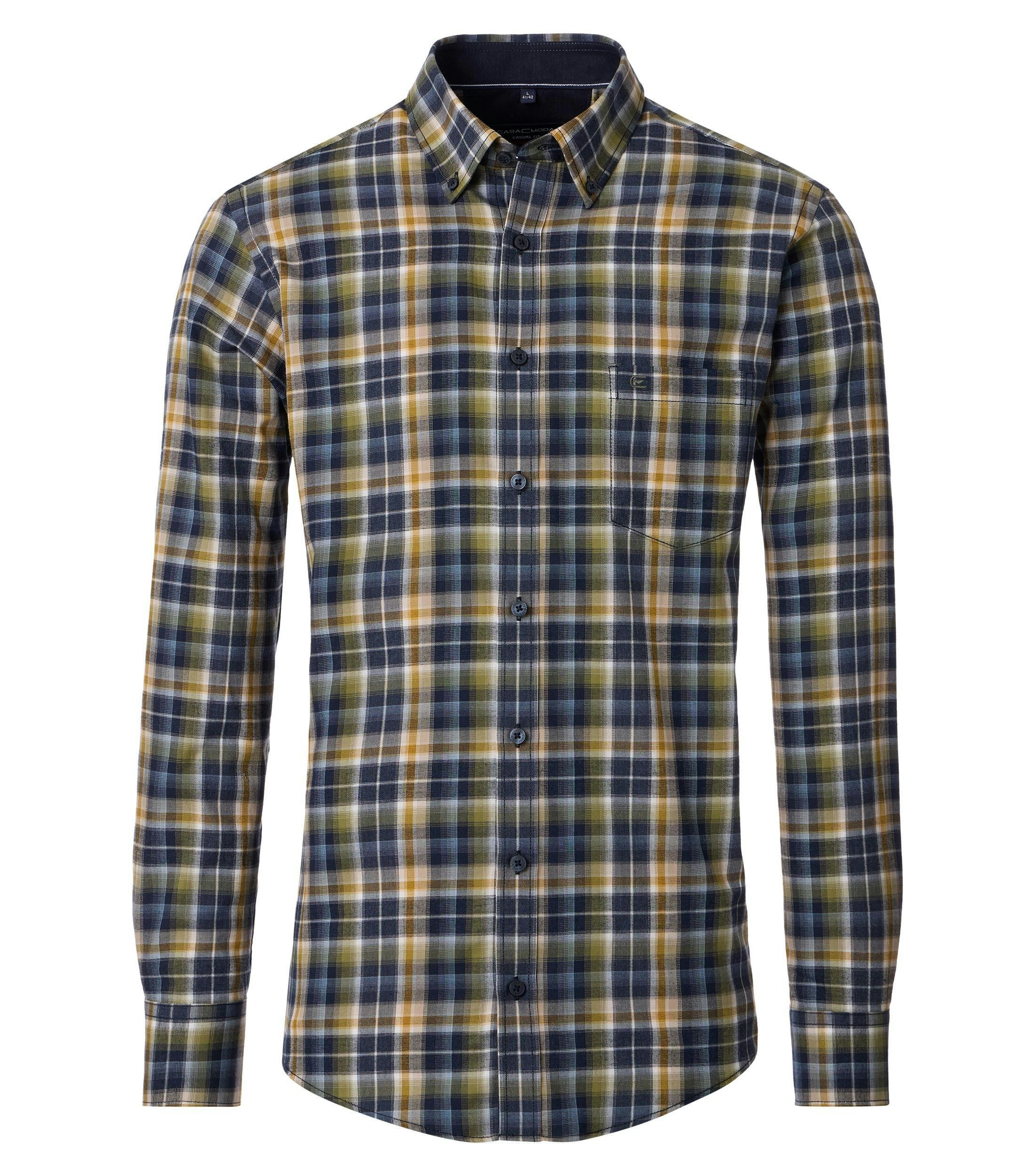 Ein Freizeithemd im kariert Muster in der Farbe Blau