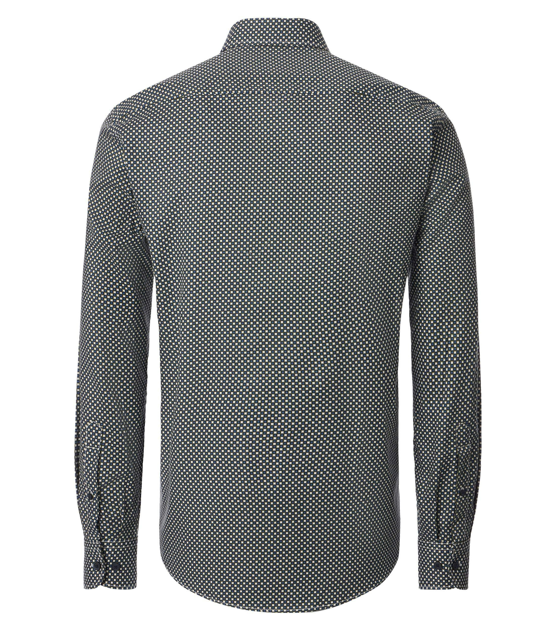 Ein Freizeithemd im Print Muster in der Farbe Dunkelblau