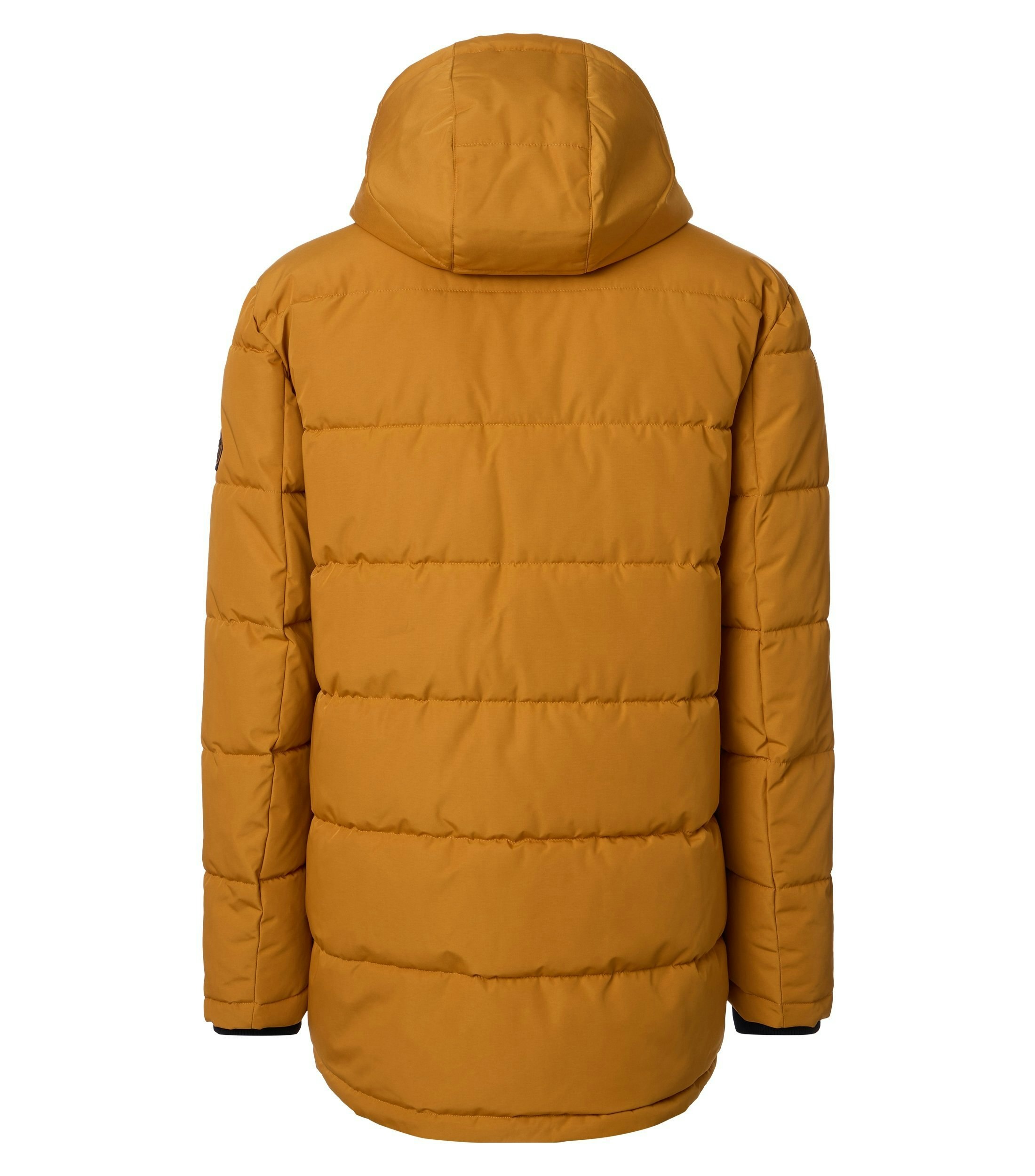 Das Model trägt eine Jacke im uni Muster in der Farbe Gelb