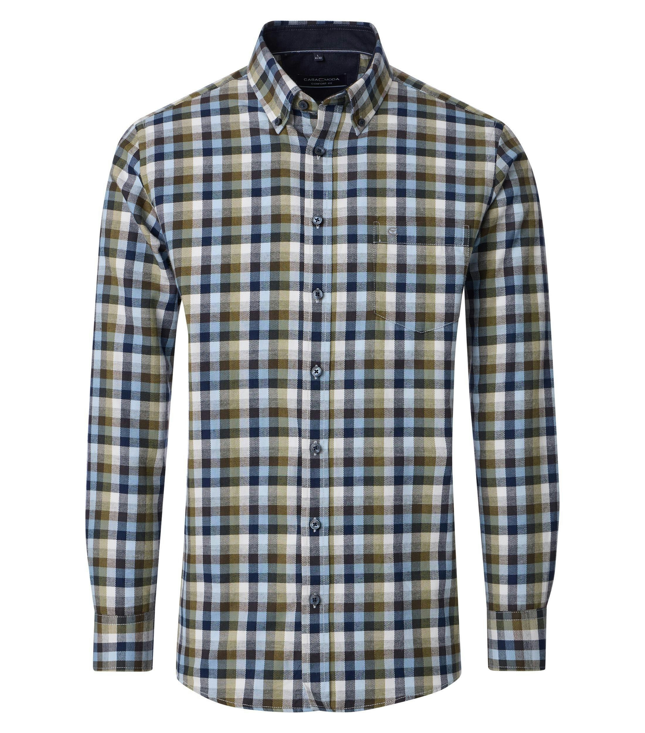 Ein Freizeithemd im kariert Muster in der Farbe GrÃ¼n