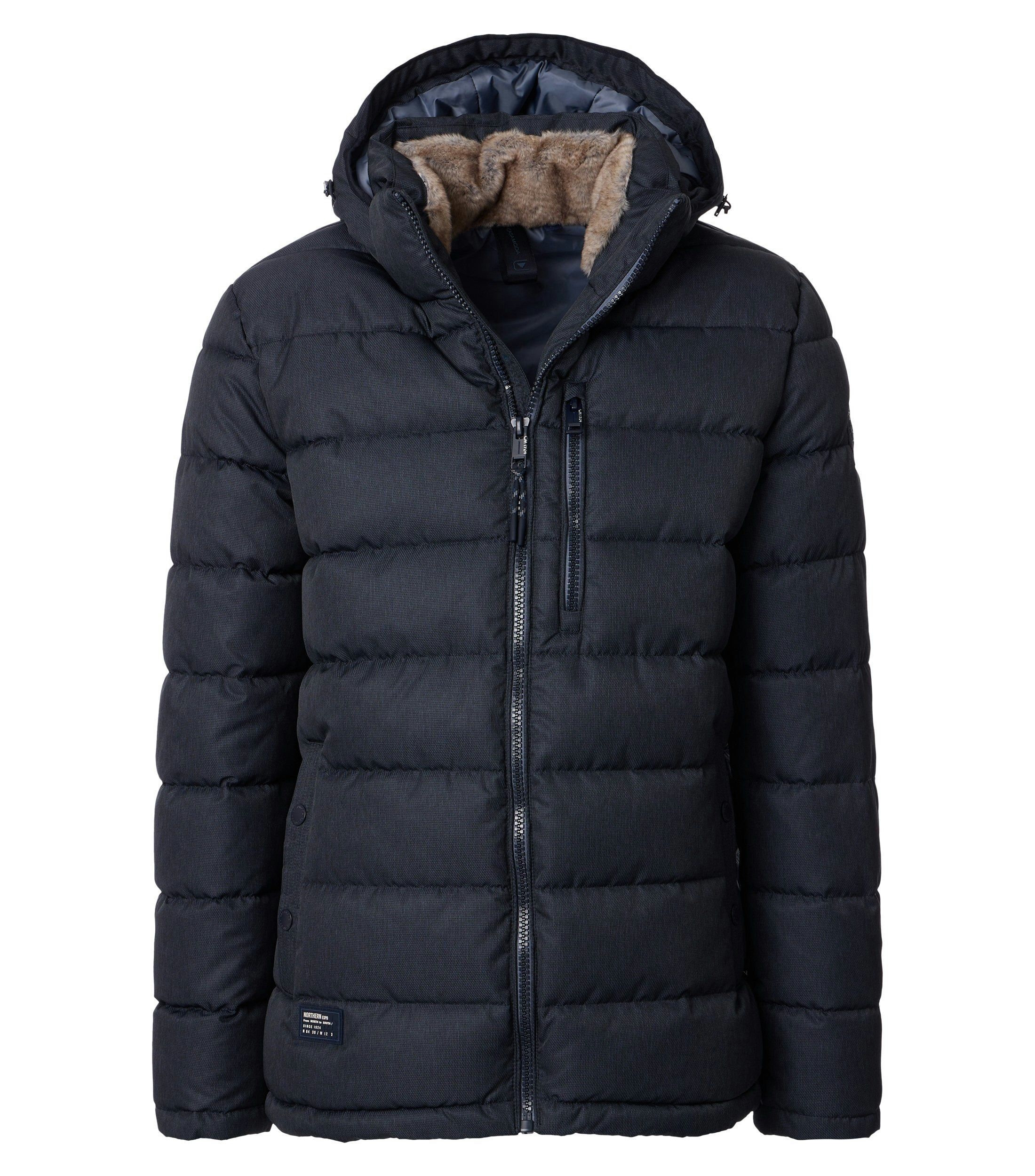 Eine Jacke im uni Muster in der Farbe Mittelblau